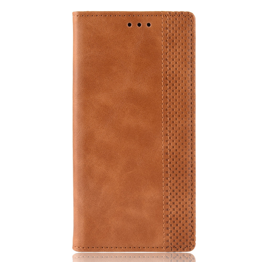 Vintage Protector Wallet Stand Leather Cover for Samsung Galaxy S20 Lite/S20 Fan Edition/FE 4G/5G - Brown