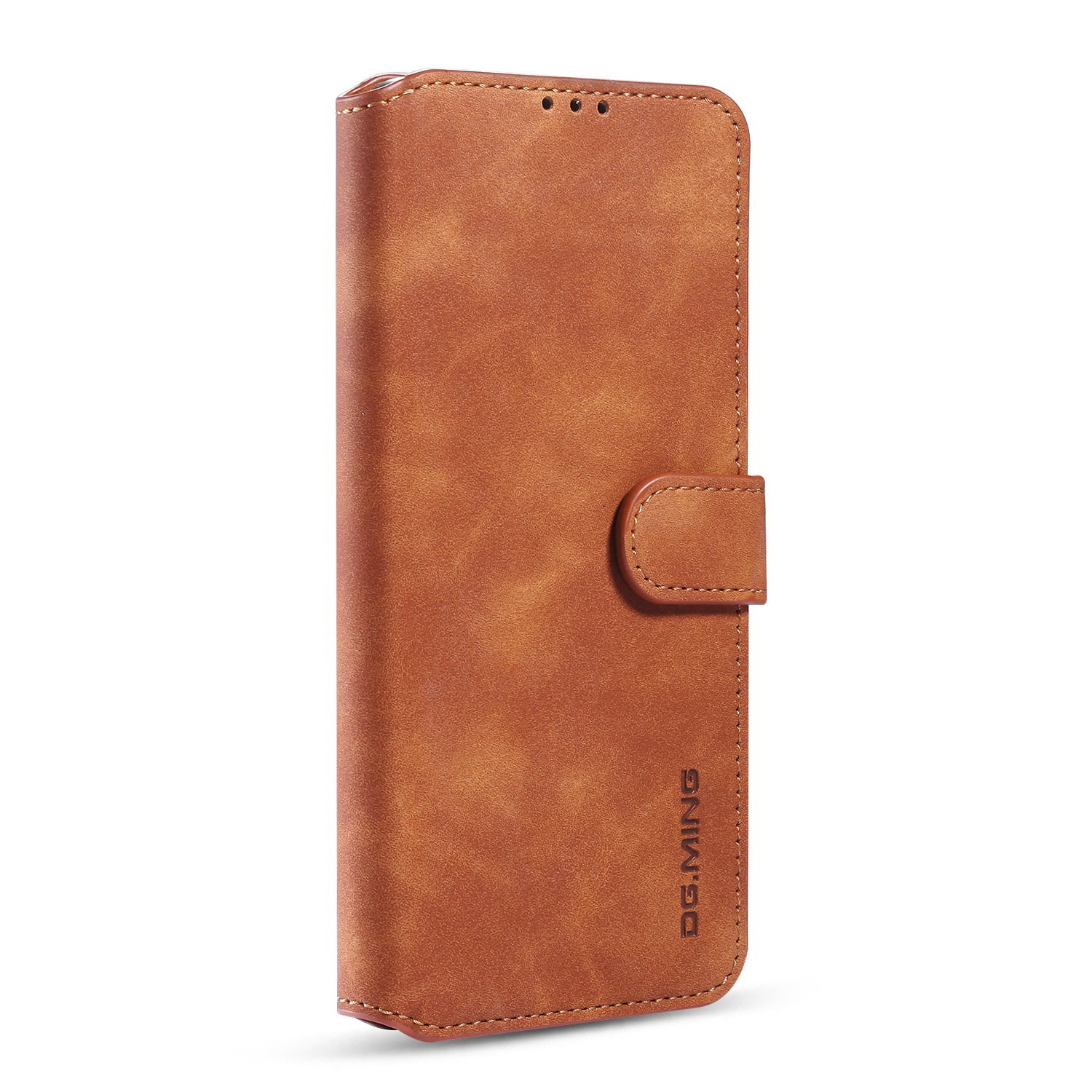 DG.MING Phone Case for Samsung Galaxy S20 FE 4G/5G/S20 Lite/S20 FE 2022 Retro Style Leather Wallet Stand Cover - Brown