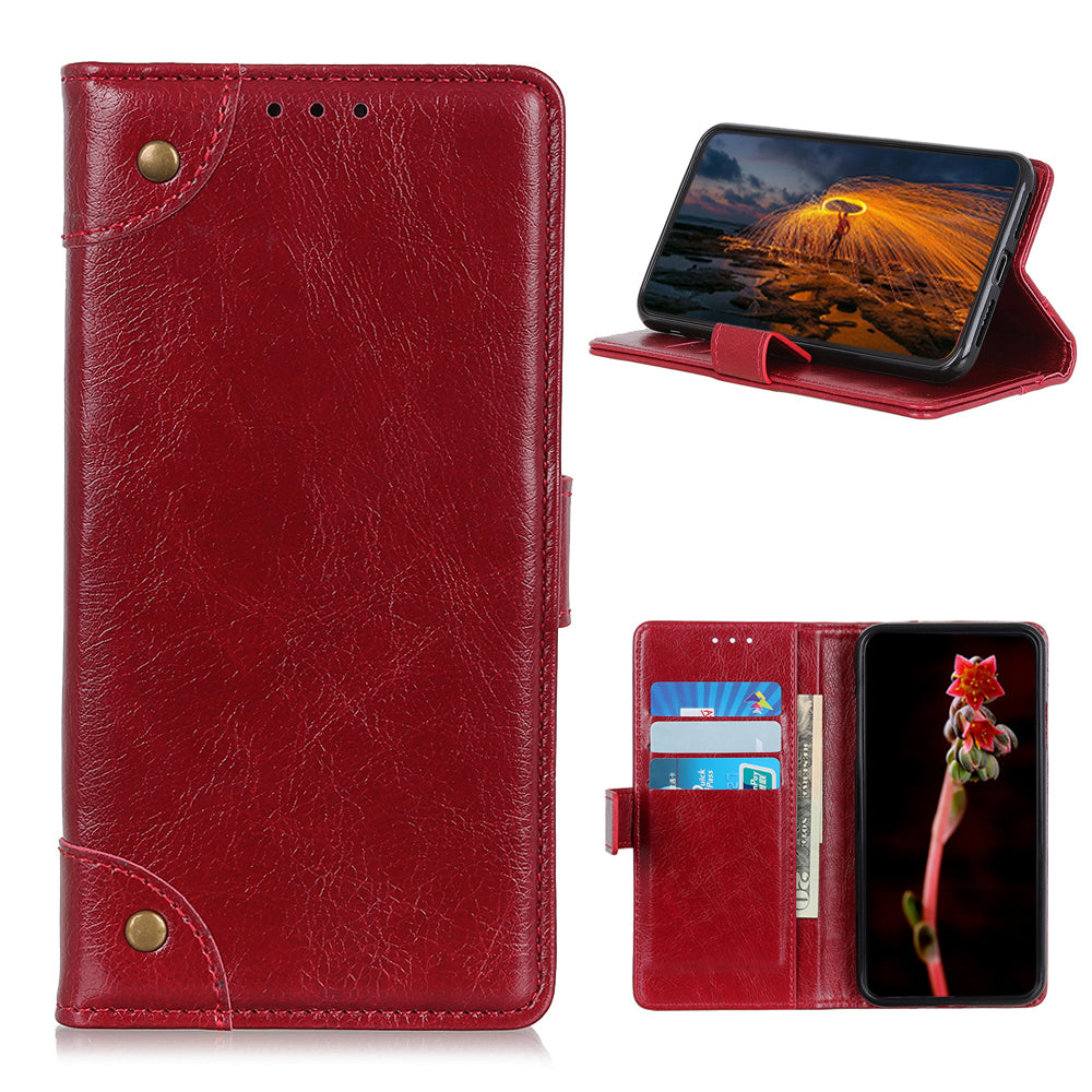 Nappa Texture Leather Wallet Case for Samsung Galaxy S20 FE/S20 Fan Edition/S20 FE 5G/S20 Fan Edition 5G - Red