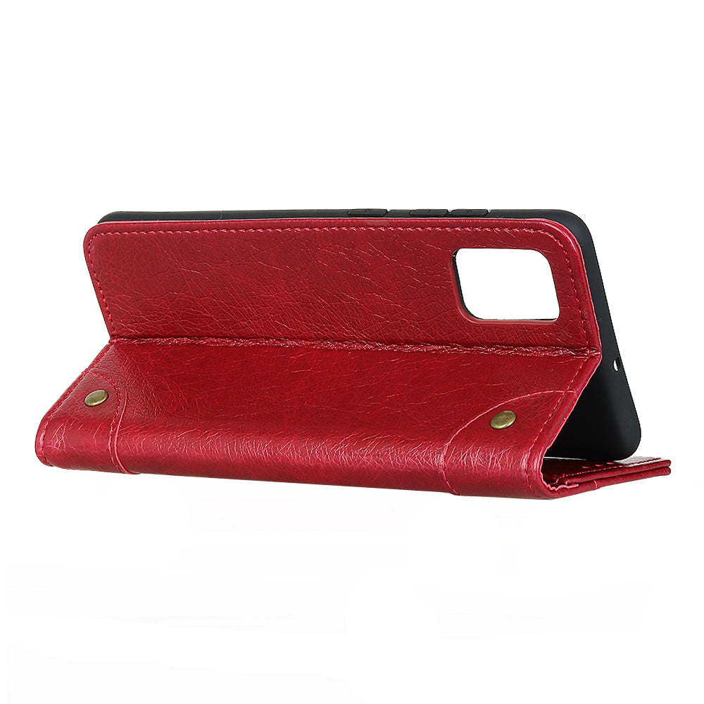 Nappa Texture Leather Wallet Case for Samsung Galaxy S20 FE/S20 Fan Edition/S20 FE 5G/S20 Fan Edition 5G - Red