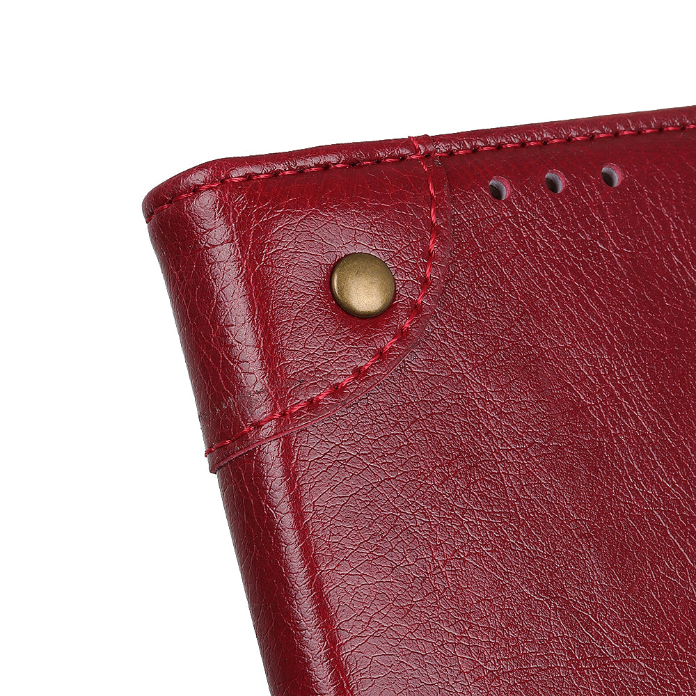 Nappa Texture Leather Wallet Case for Samsung Galaxy S20 FE/S20 Fan Edition/S20 FE 5G/S20 Fan Edition 5G - Red