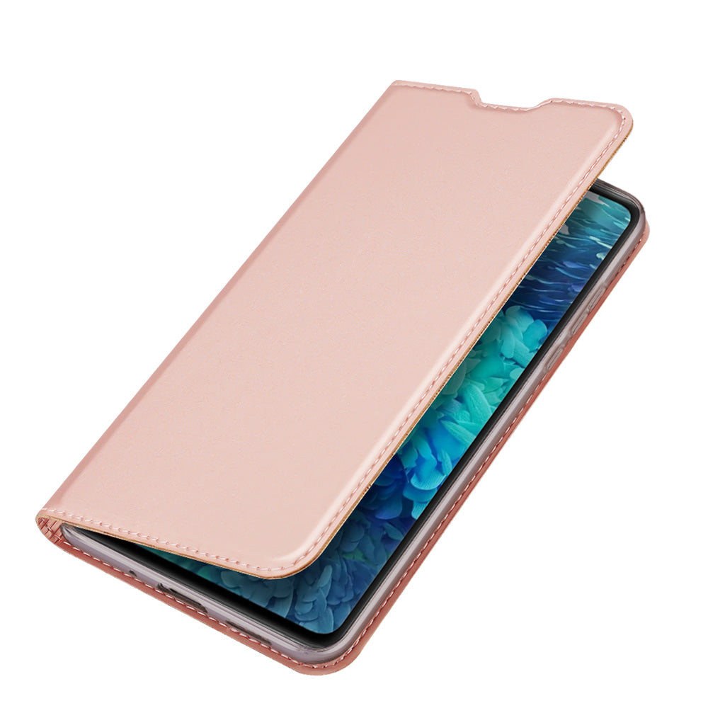 DUX DUCIS Skin Pro Series Card Slot PU Leather Phone Cover for Samsung Galaxy S20 FE 4G/5G/S20 Lite/S20 FE 2022 - Rose Gold