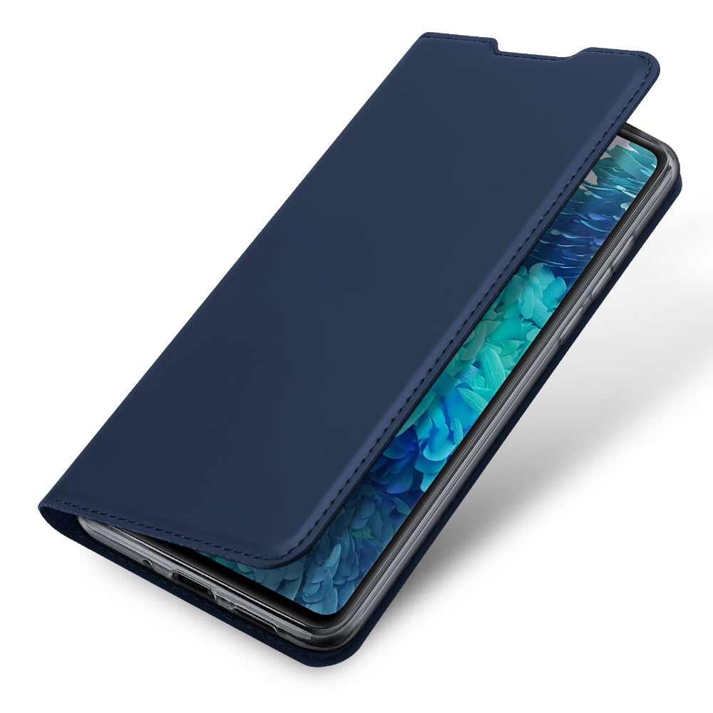 DUX DUCIS Skin Pro Series Card Slot PU Leather Phone Cover for Samsung Galaxy S20 FE 4G/5G/S20 Lite/S20 FE 2022 - Blue