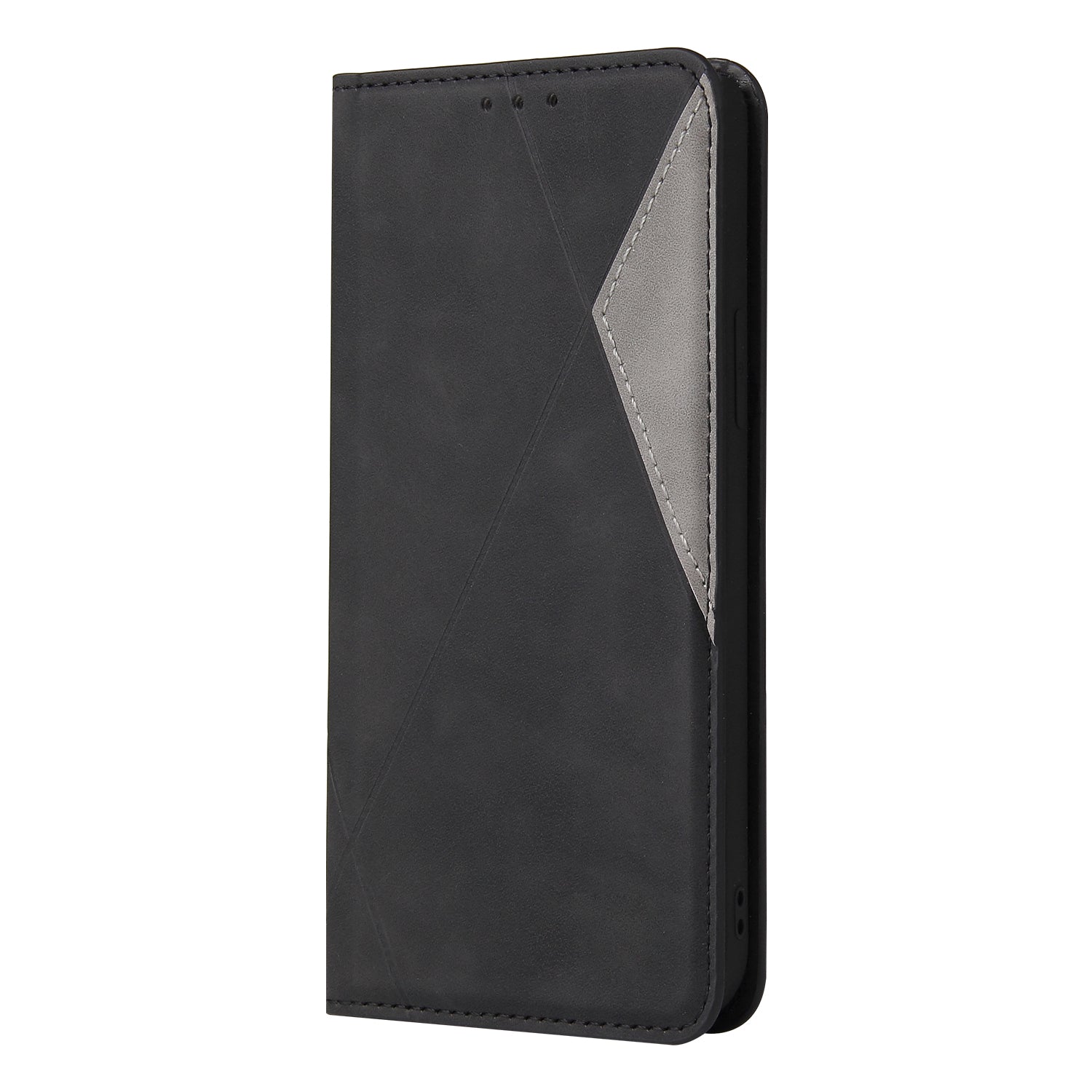 Silky Touch Rhombus Pattern Splicing Leather Stand Case for Samsung Galaxy S20 4G/S20 5G - Black