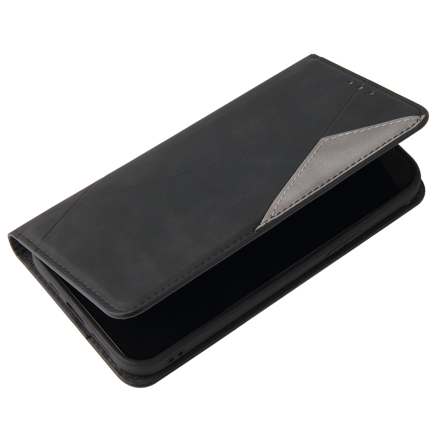 Silky Touch Rhombus Pattern Splicing Leather Stand Case for Samsung Galaxy S20 4G/S20 5G - Black