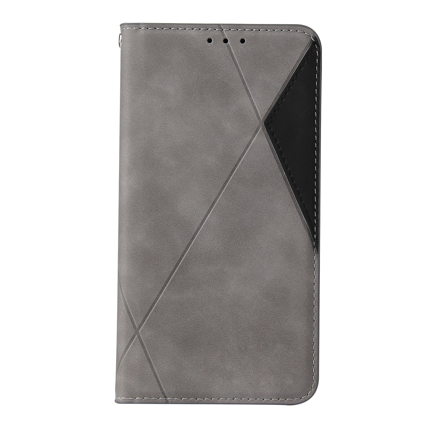 Silky Touch Rhombus Pattern Splicing Leather Stand Case for Samsung Galaxy S20 4G/S20 5G - Grey