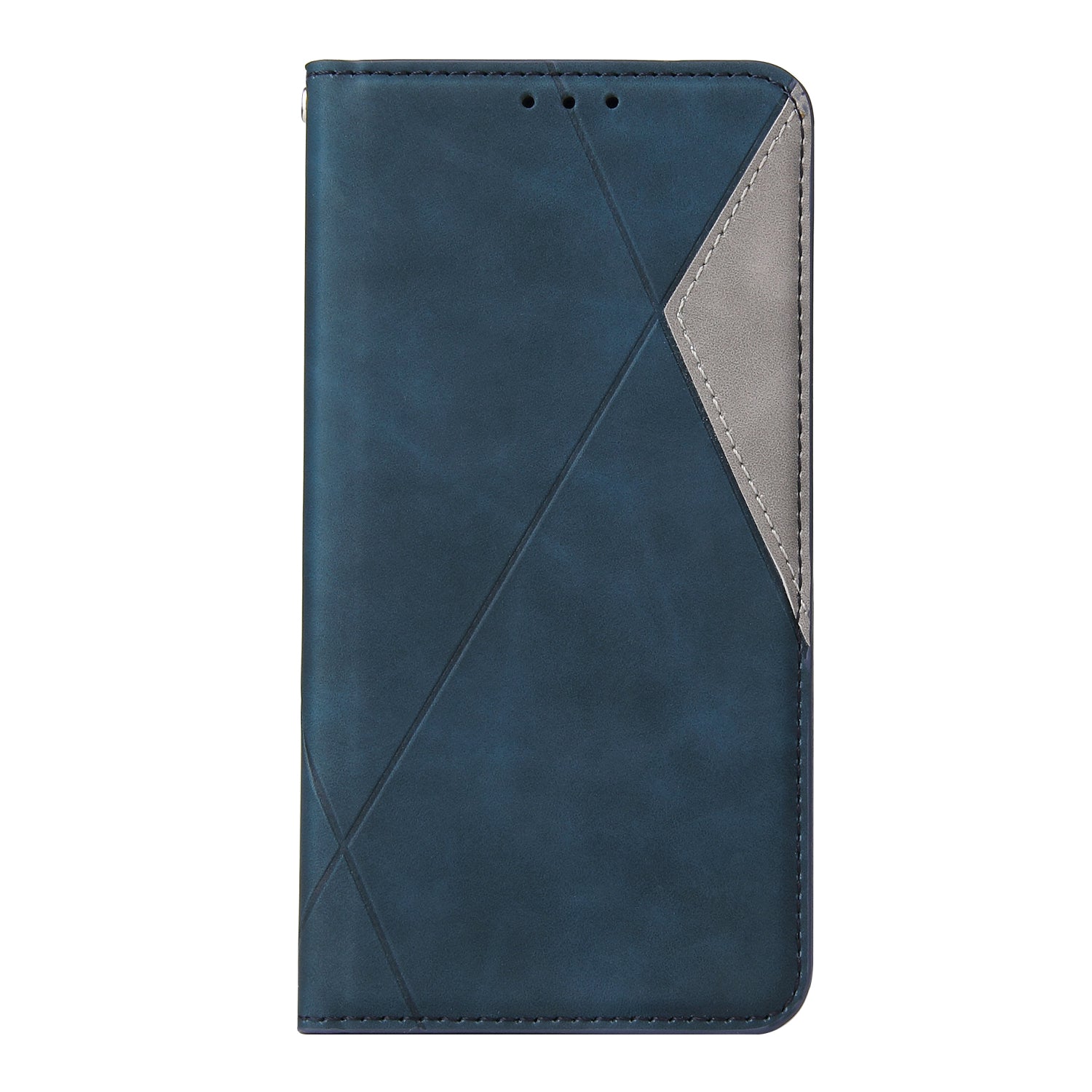 Silky Touch Rhombus Pattern Splicing Leather Stand Case for Samsung Galaxy S20 4G/S20 5G - Blue