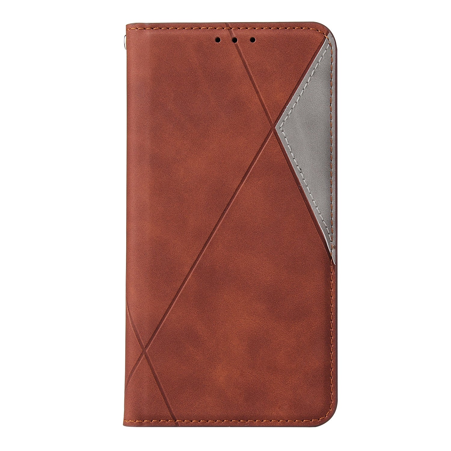 Silky Touch Rhombus Pattern Splicing Leather Stand Case for Samsung Galaxy S20 4G/S20 5G - Brown