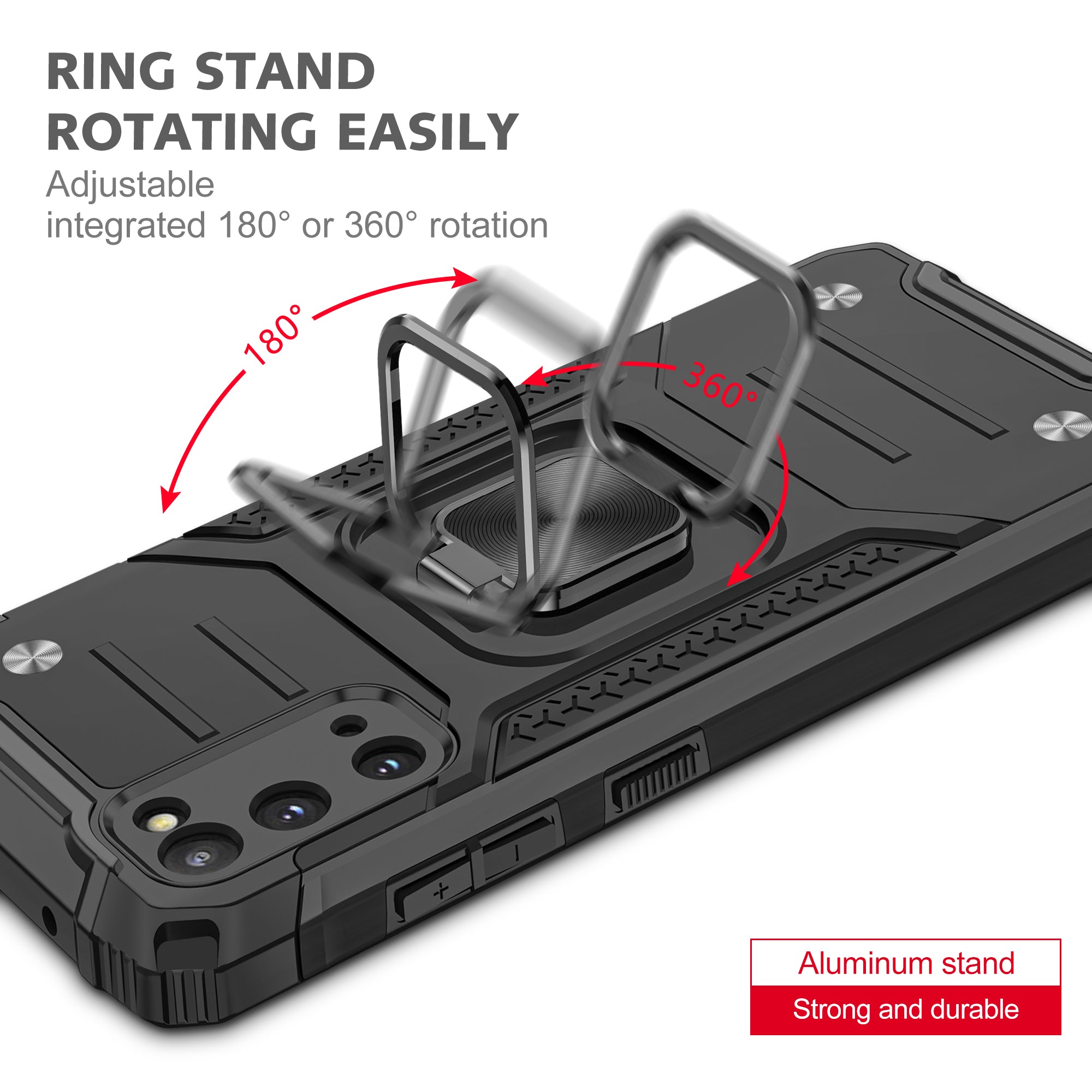 Detachable 2-in-1 Armor Style Kickstand TPU + PC Shell with Metal Sheet for Samsung Galaxy S20 4G/S20 5G - Black