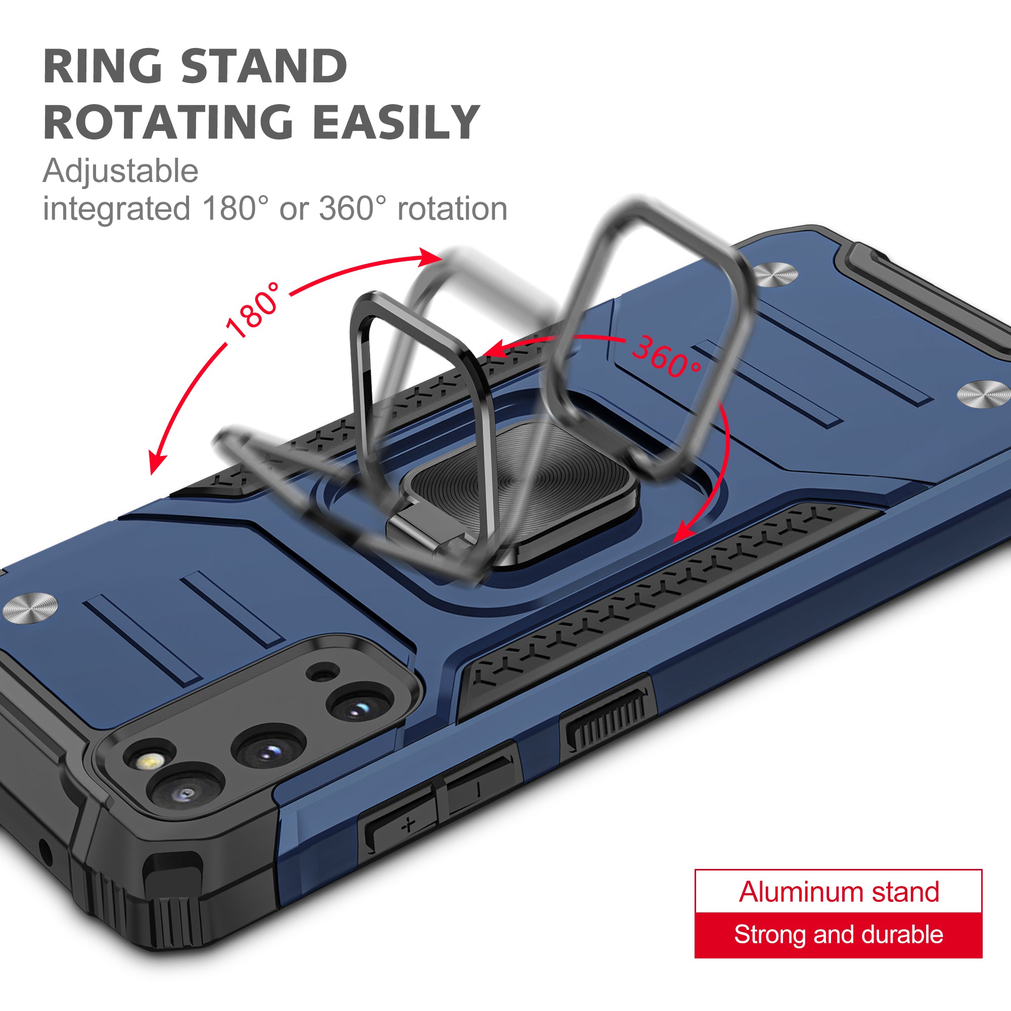 Detachable 2-in-1 Armor Style Kickstand TPU + PC Shell with Metal Sheet for Samsung Galaxy S20 4G/S20 5G - Blue