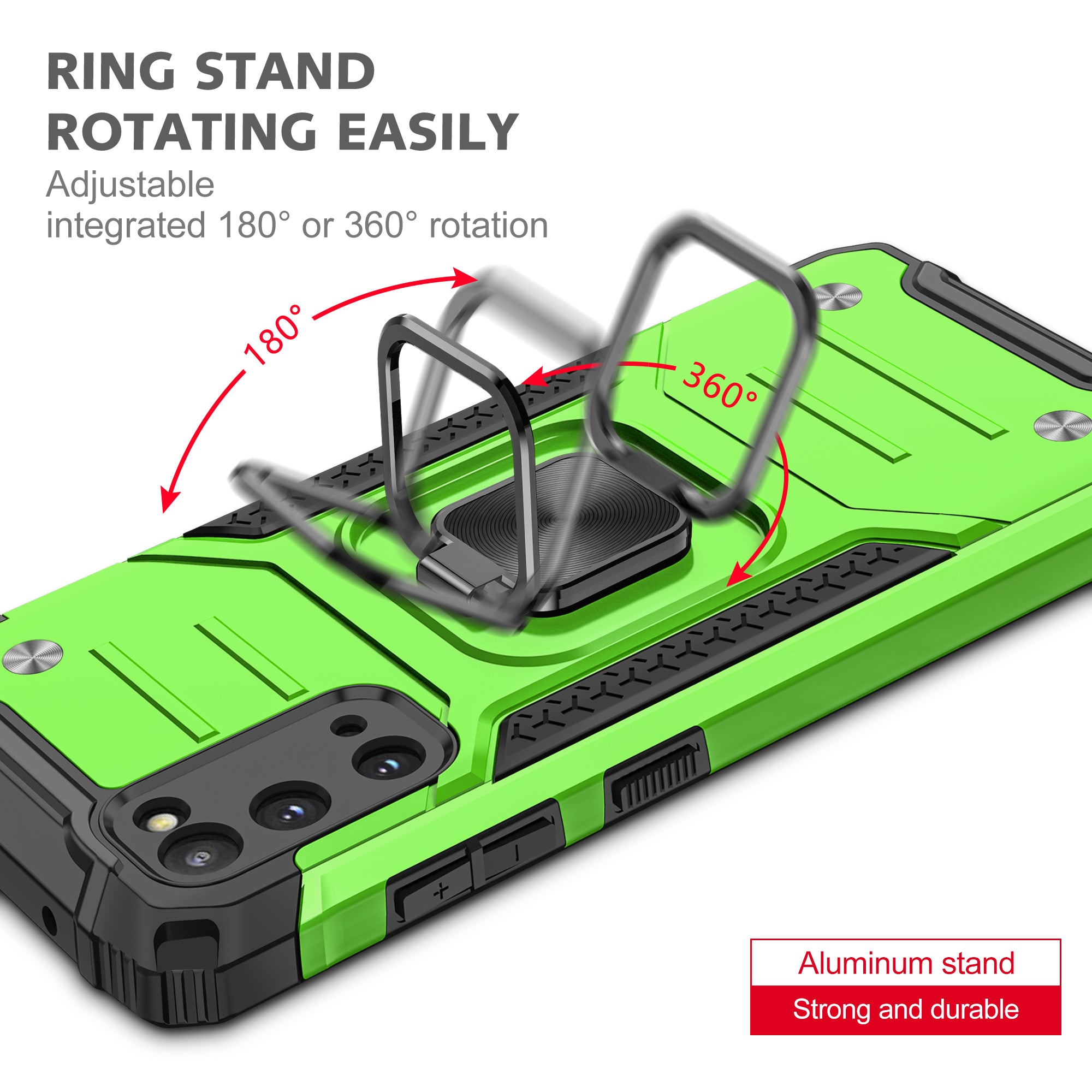 Detachable 2-in-1 Armor Style Kickstand TPU + PC Shell with Metal Sheet for Samsung Galaxy S20 4G/S20 5G - Green