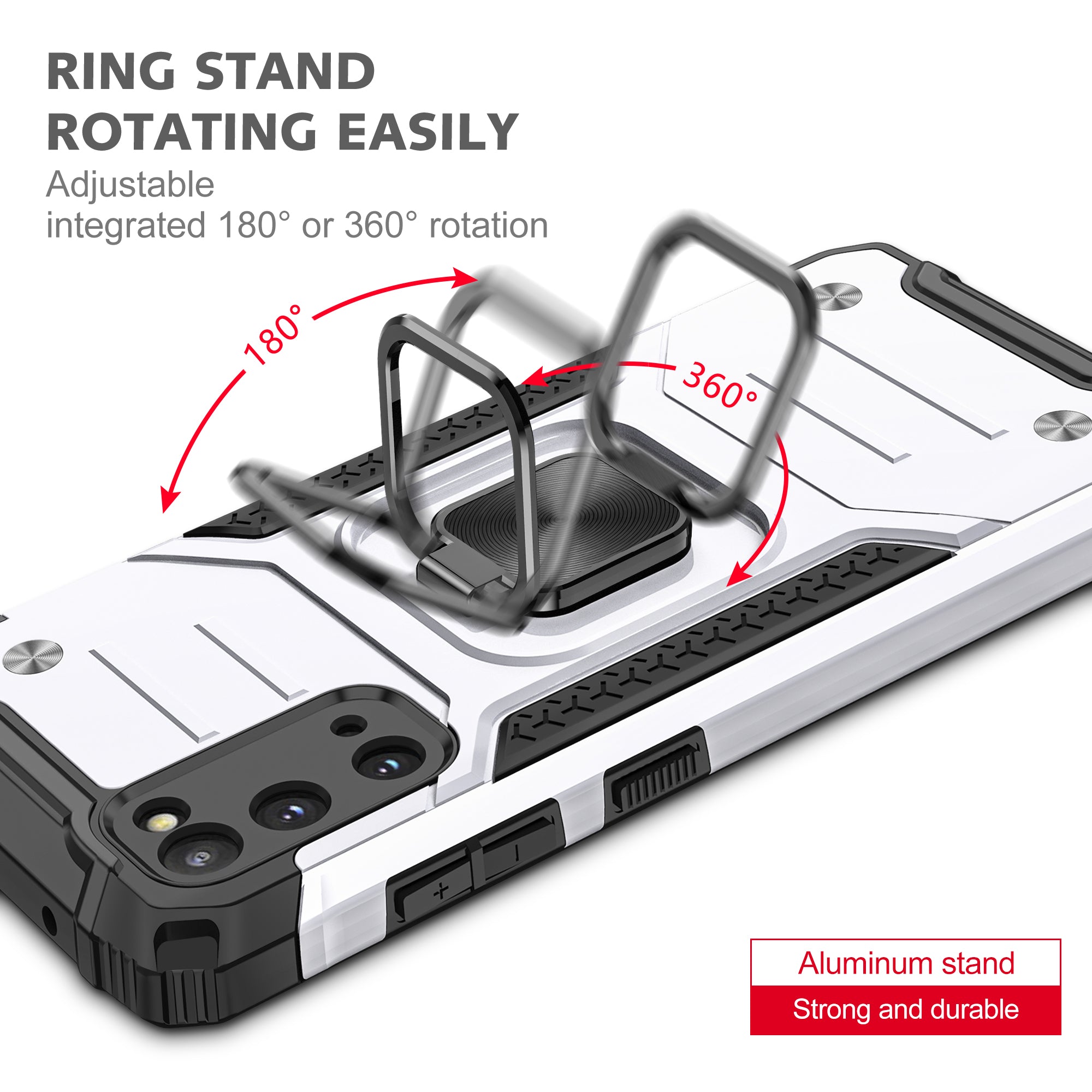 Detachable 2-in-1 Armor Style Kickstand TPU + PC Shell with Metal Sheet for Samsung Galaxy S20 4G/S20 5G - Silver