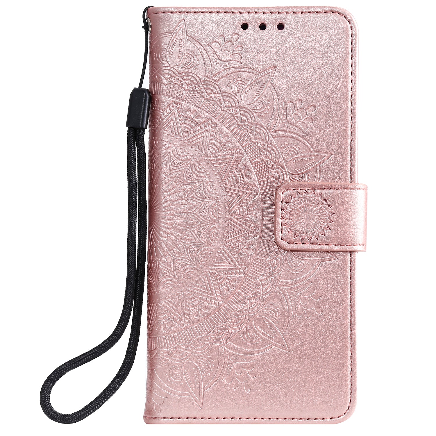 Imprint Flower Leather Cover for Samsung Galaxy S20 FE 4G/5G/S20 Lite/S20 FE 2022 - Rose Gold