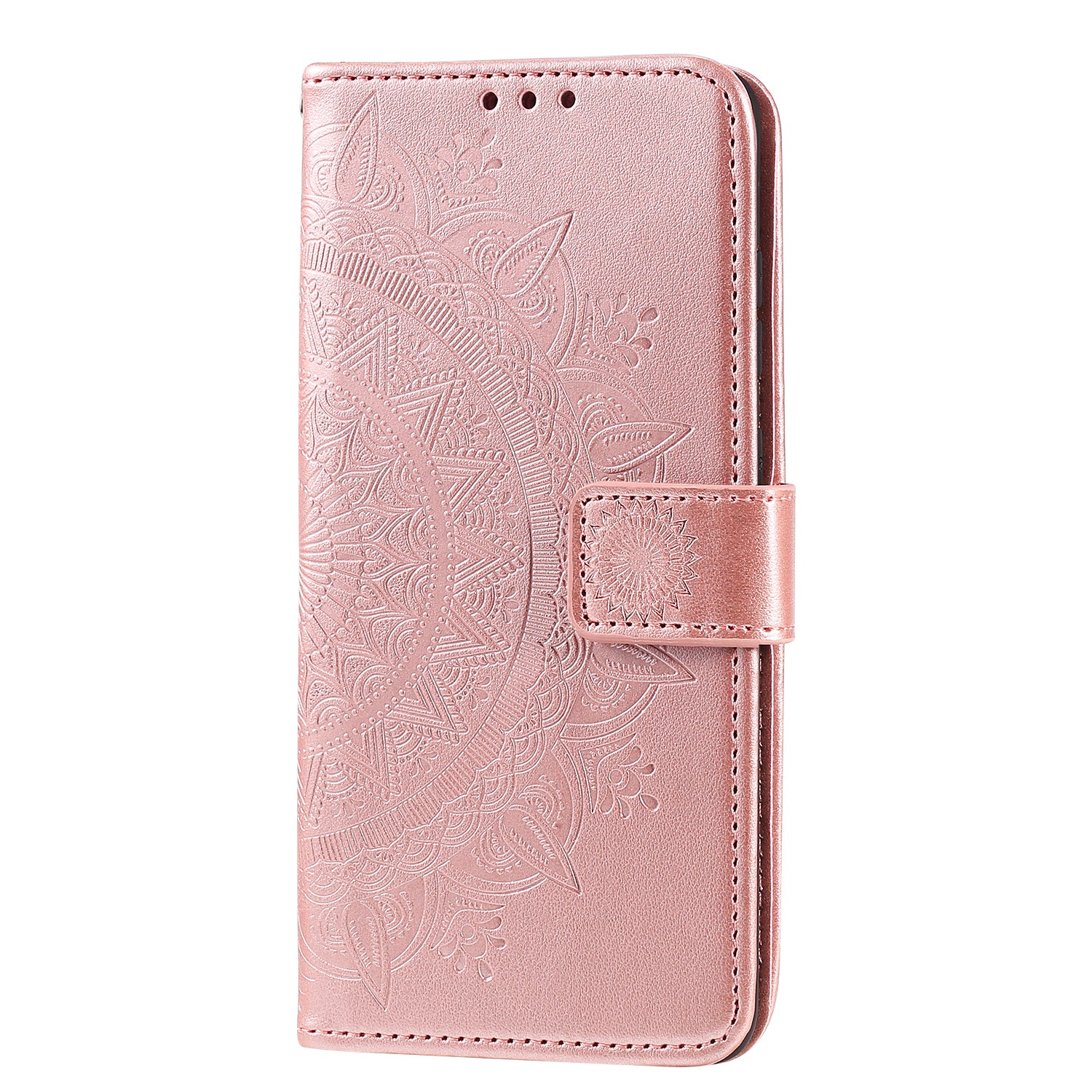 Imprint Flower Leather Cover for Samsung Galaxy S20 FE 4G/5G/S20 Lite/S20 FE 2022 - Rose Gold