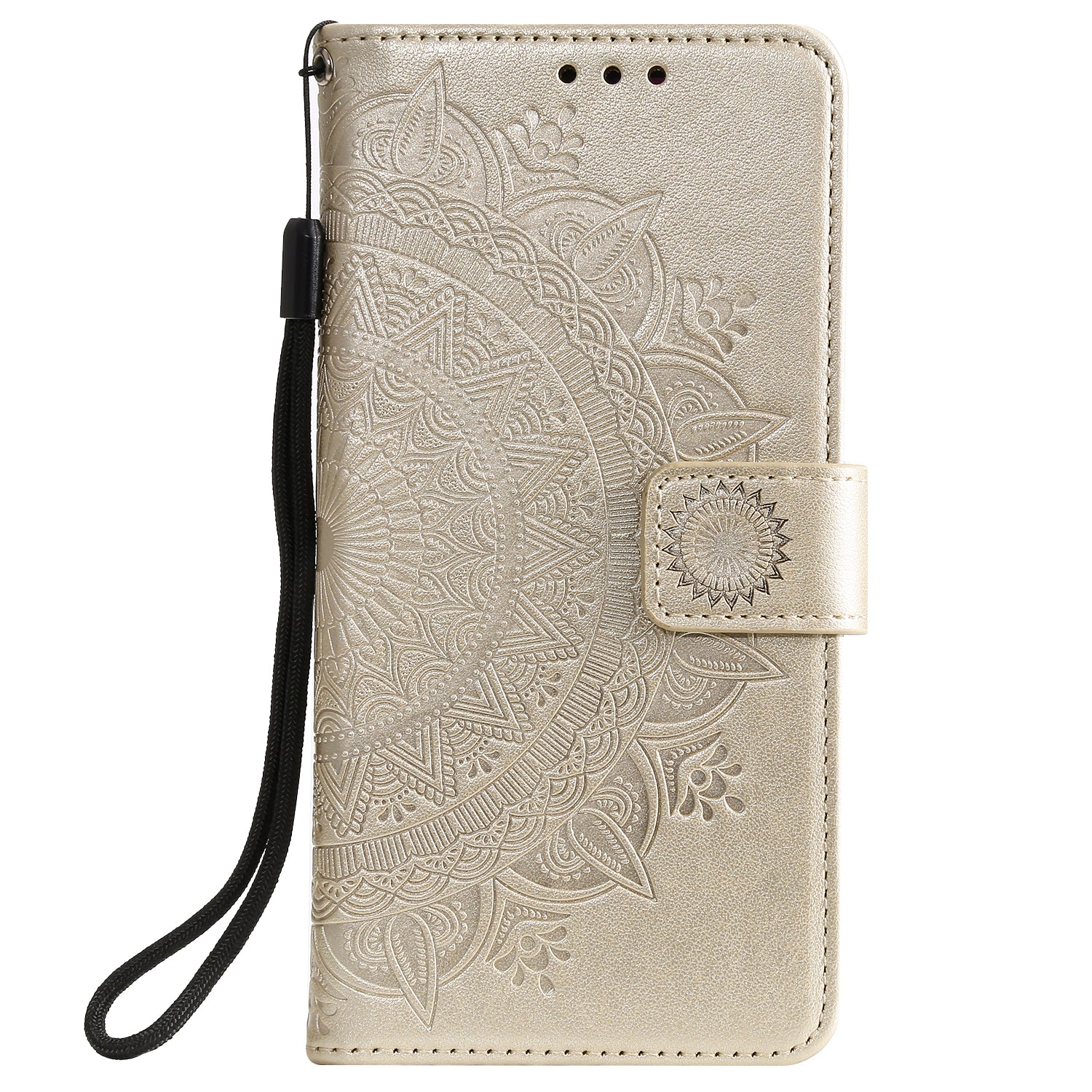 Imprint Flower Leather Cover for Samsung Galaxy S20 FE 4G/5G/S20 Lite/S20 FE 2022 - Gold