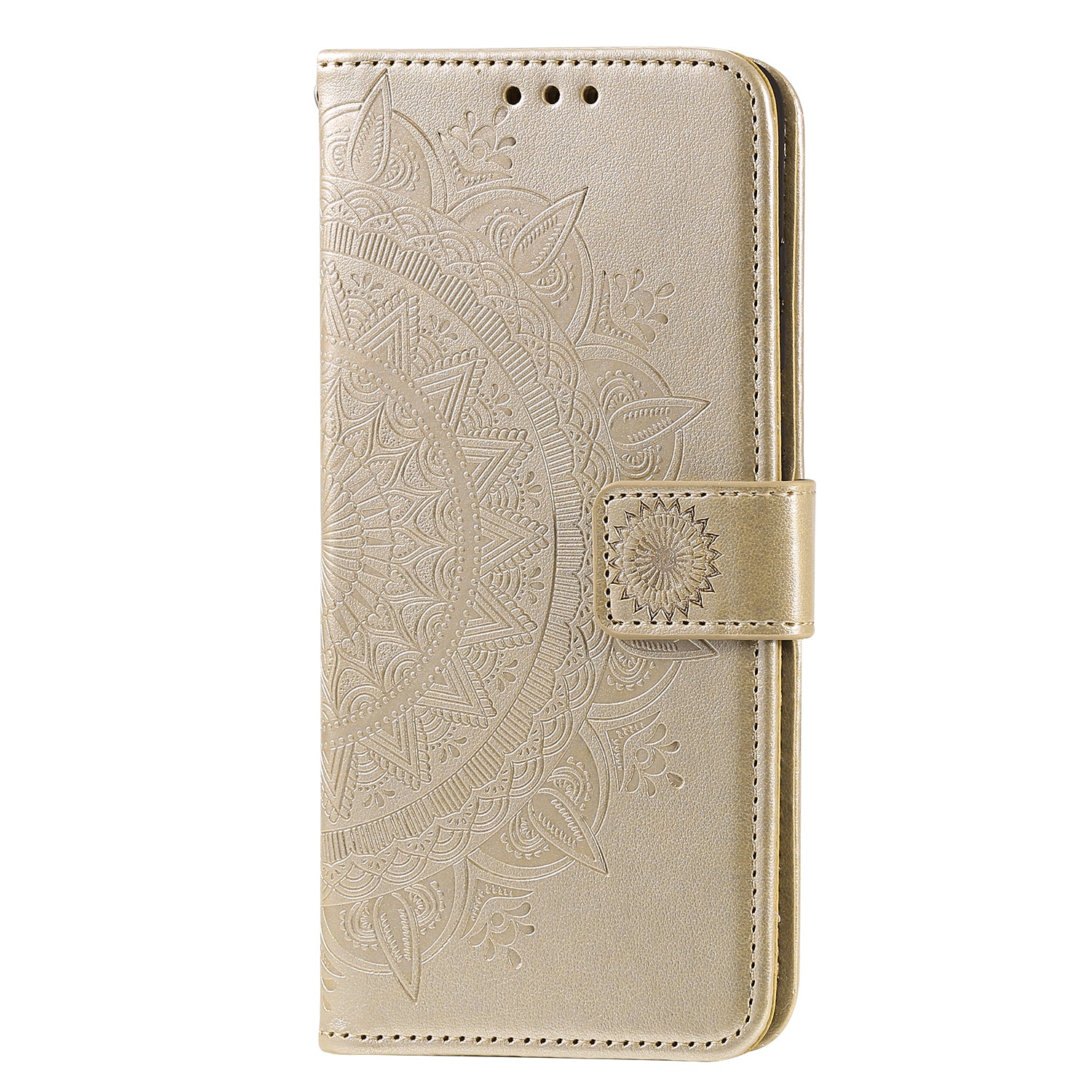 Imprint Flower Leather Cover for Samsung Galaxy S20 FE 4G/5G/S20 Lite/S20 FE 2022 - Gold