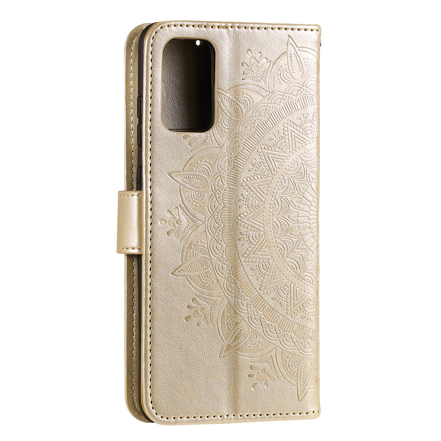 Imprint Flower Leather Cover for Samsung Galaxy S20 FE 4G/5G/S20 Lite/S20 FE 2022 - Gold