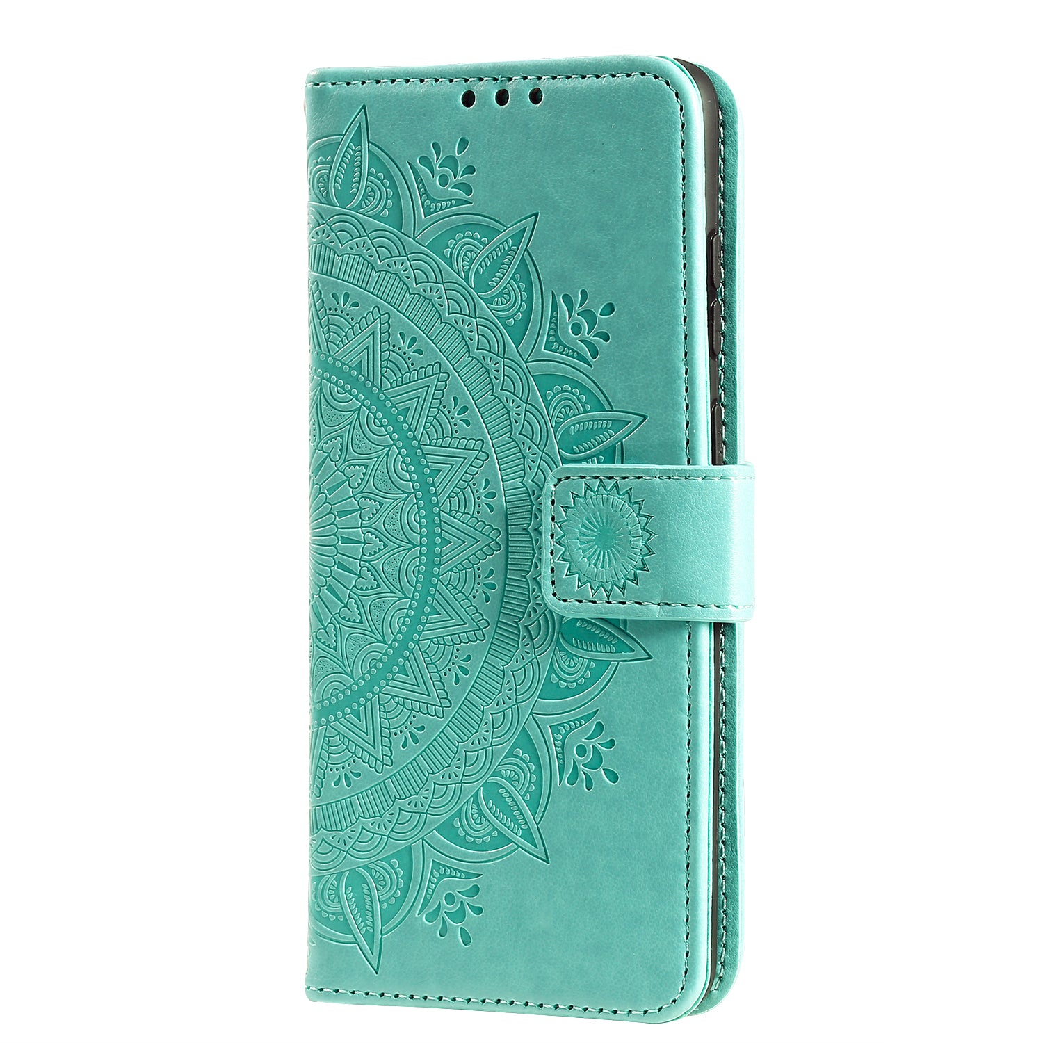 Imprint Flower Leather Cover for Samsung Galaxy S20 FE 4G/5G/S20 Lite/S20 FE 2022 - Green