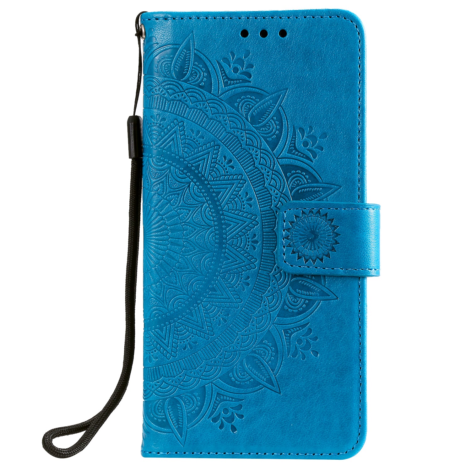 Imprint Flower Leather Cover for Samsung Galaxy S20 FE 4G/5G/S20 Lite/S20 FE 2022 - Blue