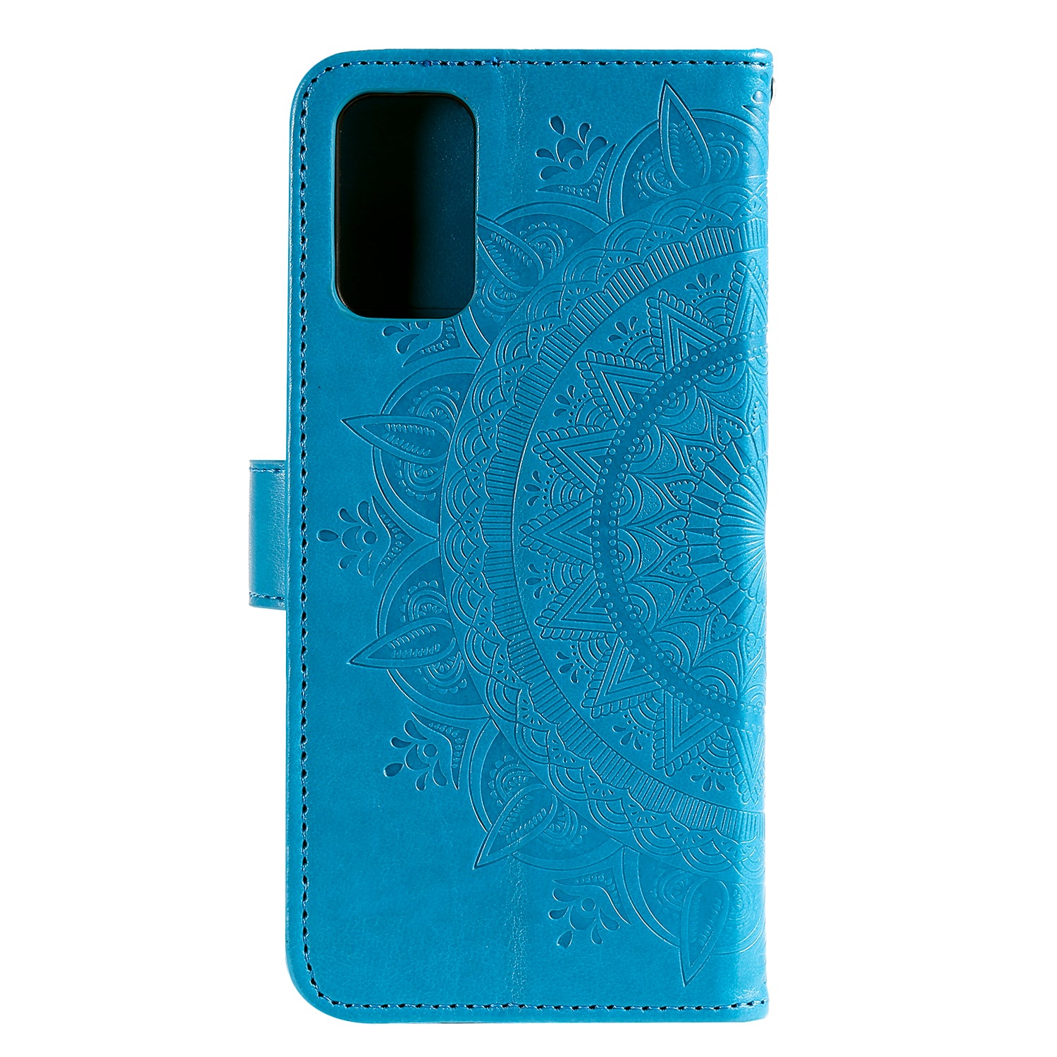 Imprint Flower Leather Cover for Samsung Galaxy S20 FE 4G/5G/S20 Lite/S20 FE 2022 - Blue