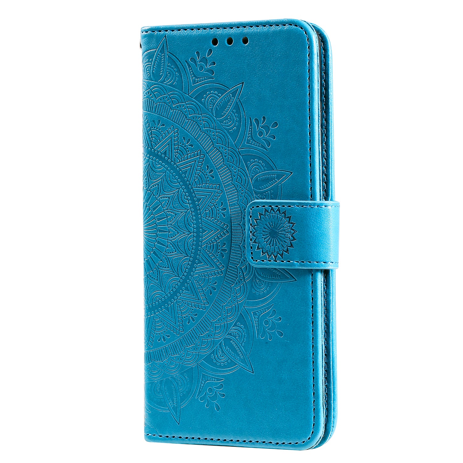 Imprint Flower Leather Cover for Samsung Galaxy S20 FE 4G/5G/S20 Lite/S20 FE 2022 - Blue