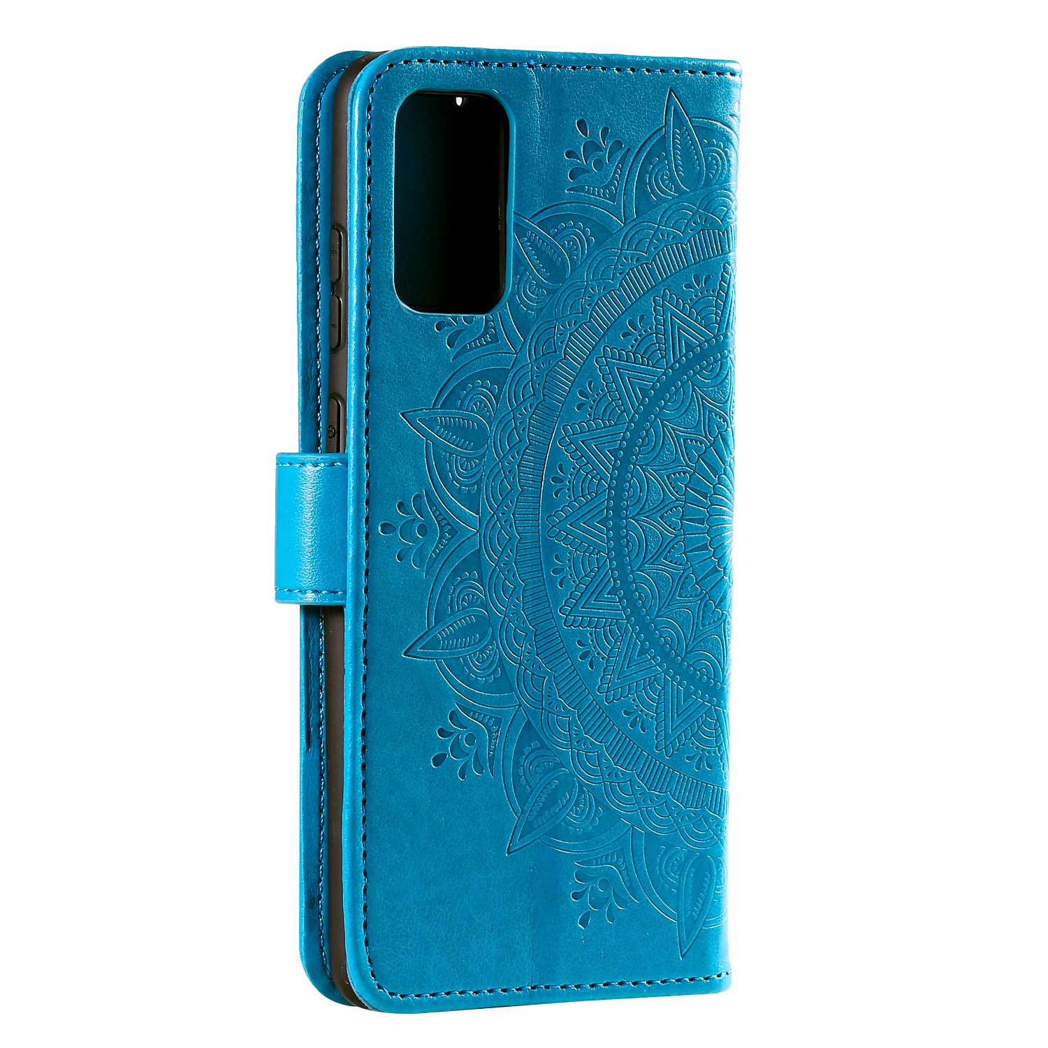 Imprint Flower Leather Cover for Samsung Galaxy S20 FE 4G/5G/S20 Lite/S20 FE 2022 - Blue