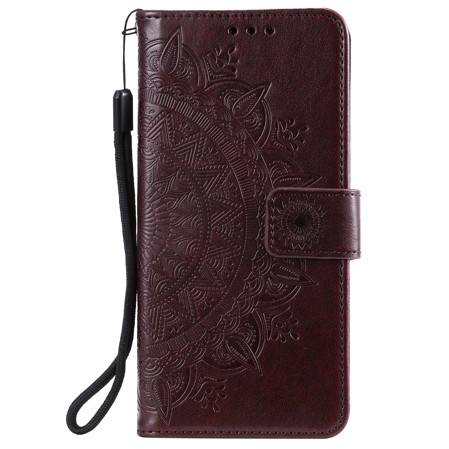 Imprint Flower Leather Cover for Samsung Galaxy S20 FE 4G/5G/S20 Lite/S20 FE 2022 - Brown