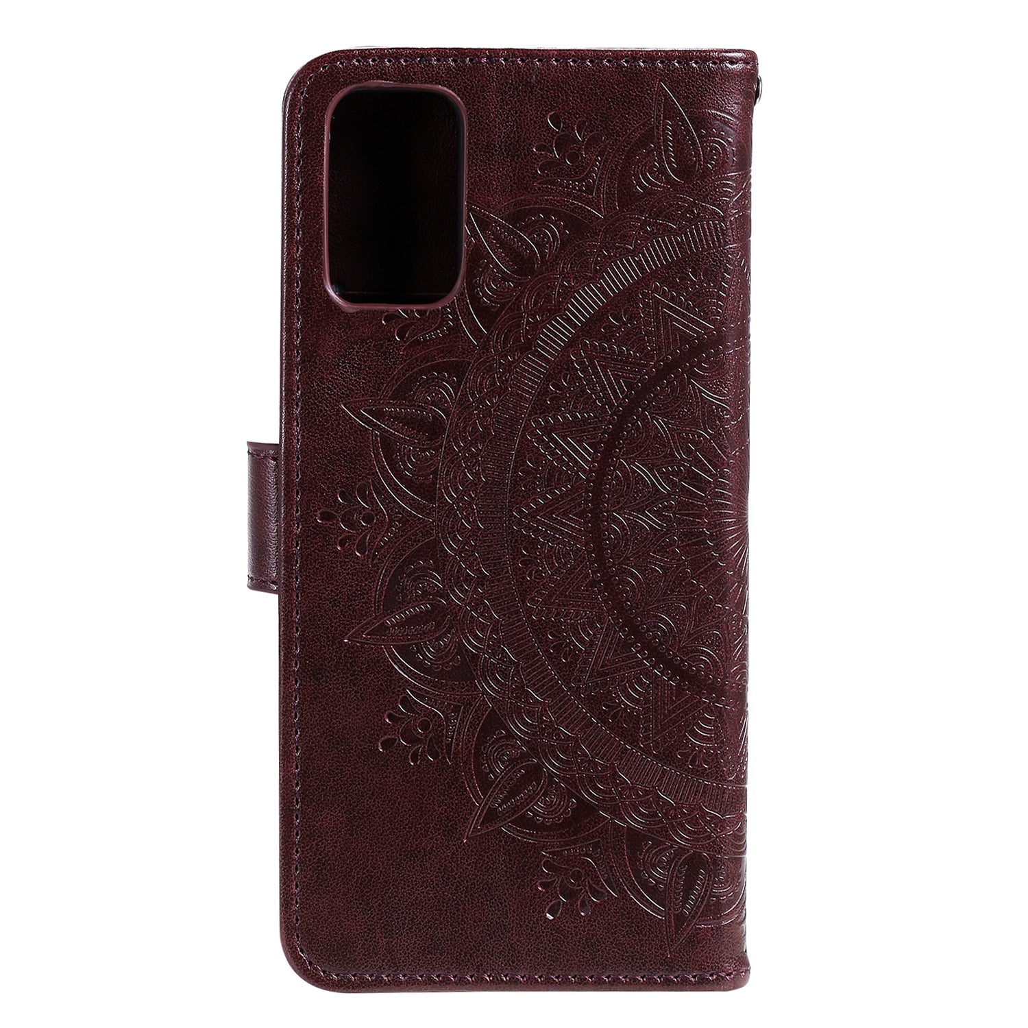 Imprint Flower Leather Cover for Samsung Galaxy S20 FE 4G/5G/S20 Lite/S20 FE 2022 - Brown