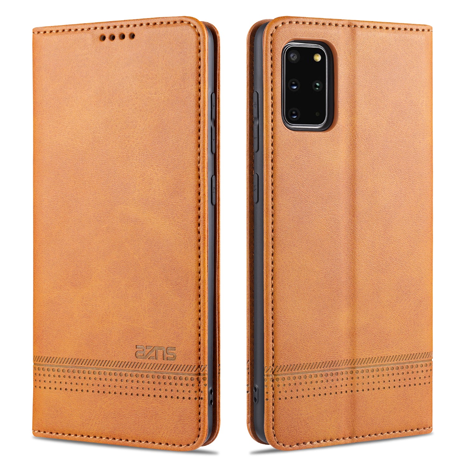 AZNS Leather Auto-absorbed Case for Samsung Galaxy S20 4G/S20 5G - Brown