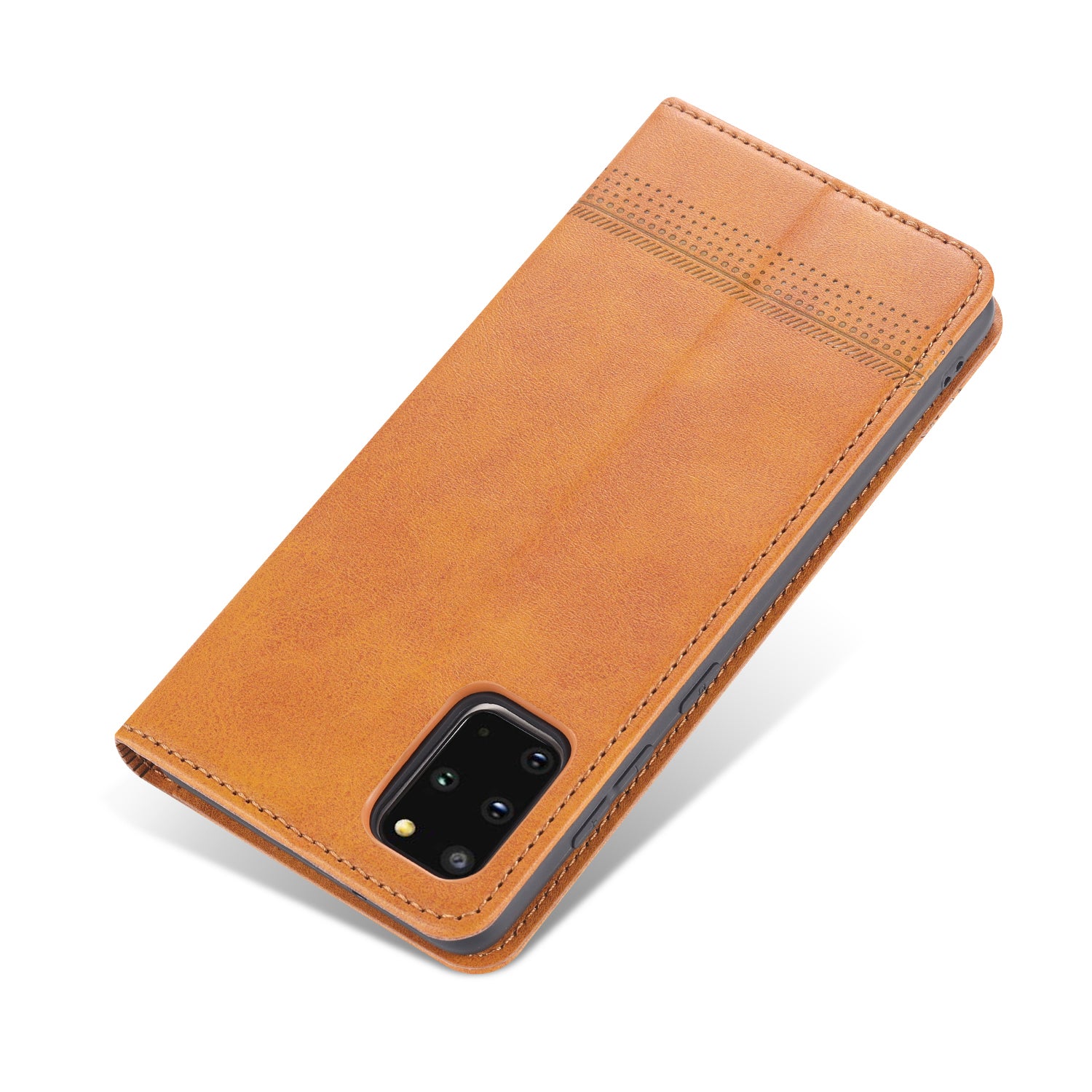 AZNS Leather Auto-absorbed Case for Samsung Galaxy S20 4G/S20 5G - Brown