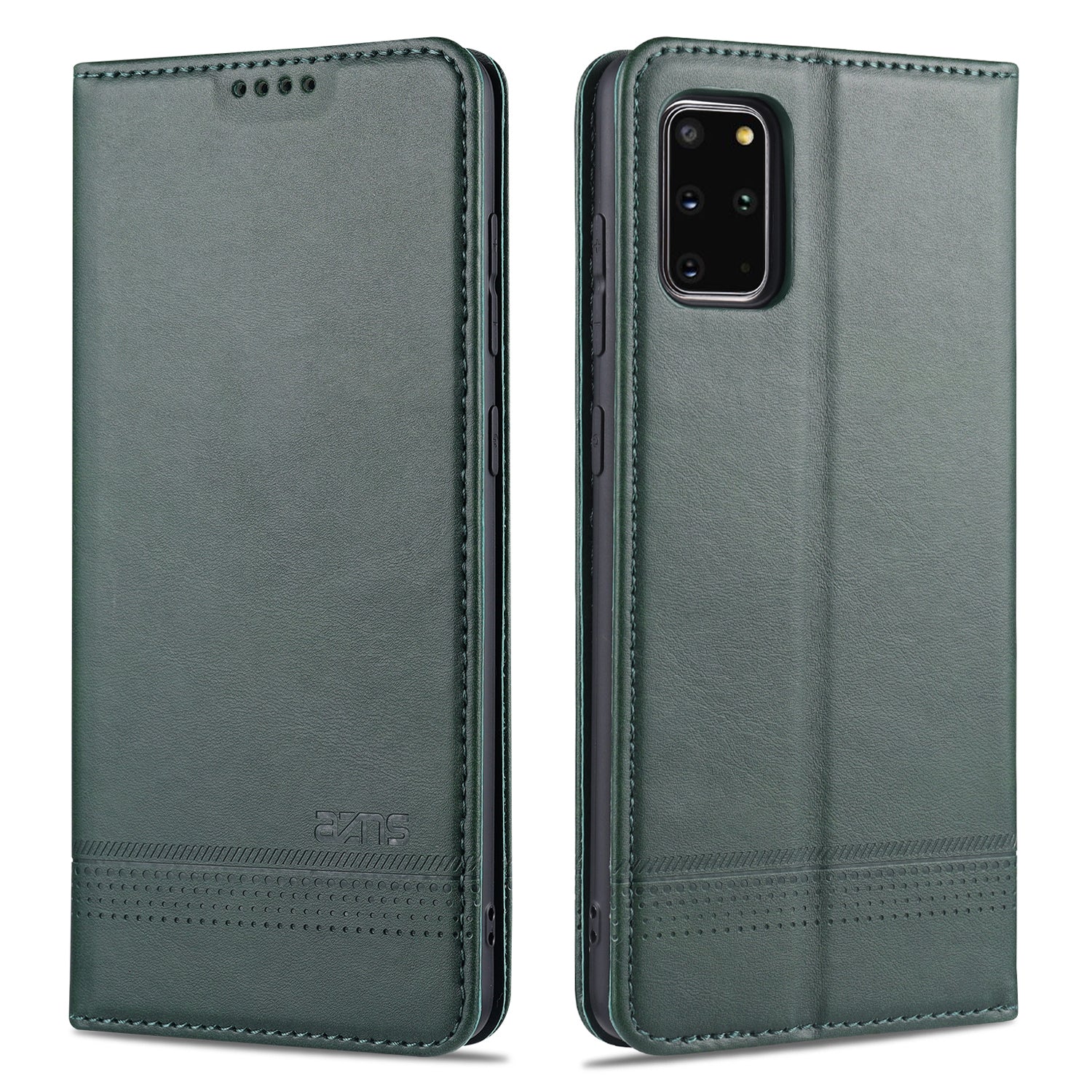 AZNS Leather Auto-absorbed Case for Samsung Galaxy S20 4G/S20 5G - Blackish Green