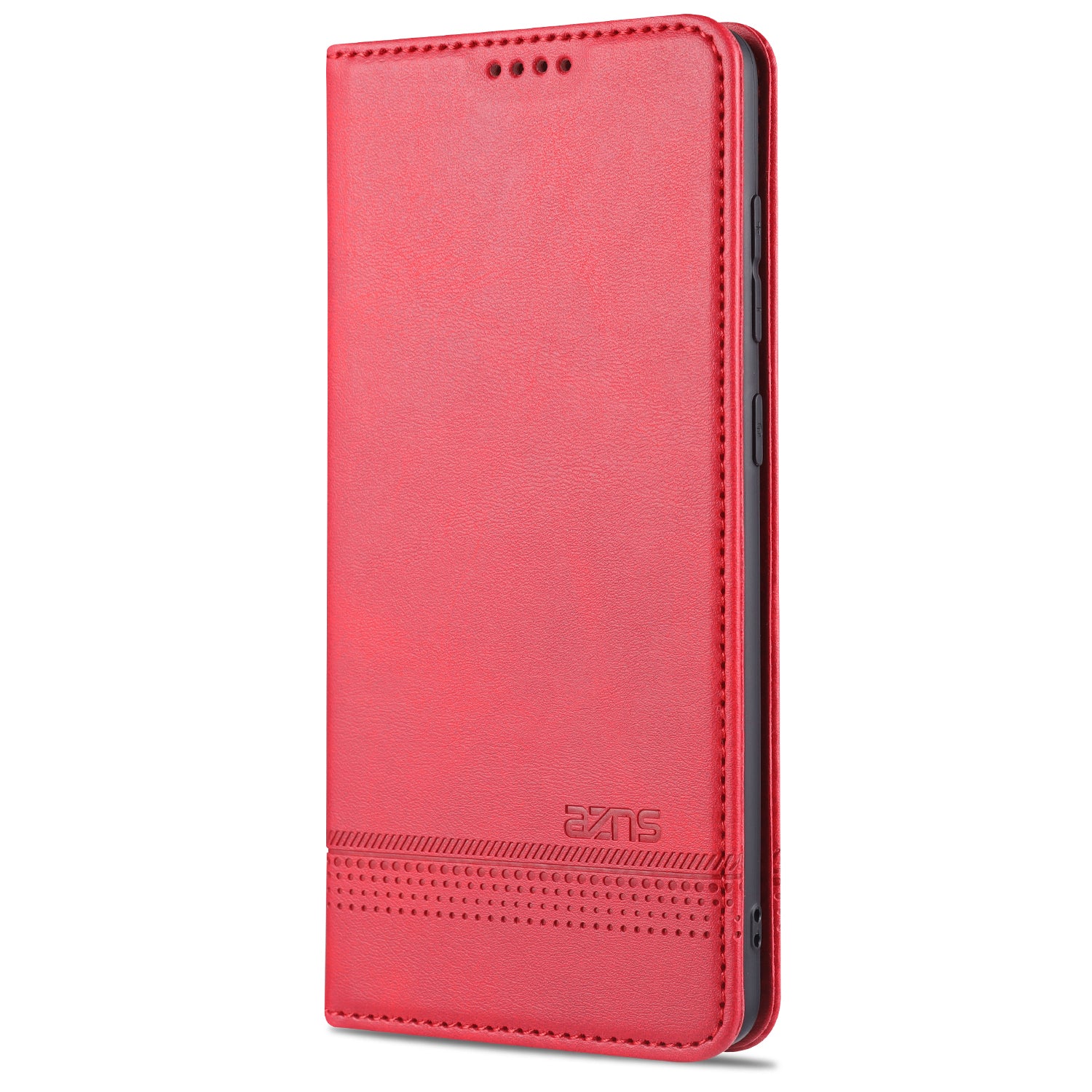 AZNS Magnetic Absorbed Leather Protector Wallet Cover Case for Samsung Galaxy S20 Ultra - Red