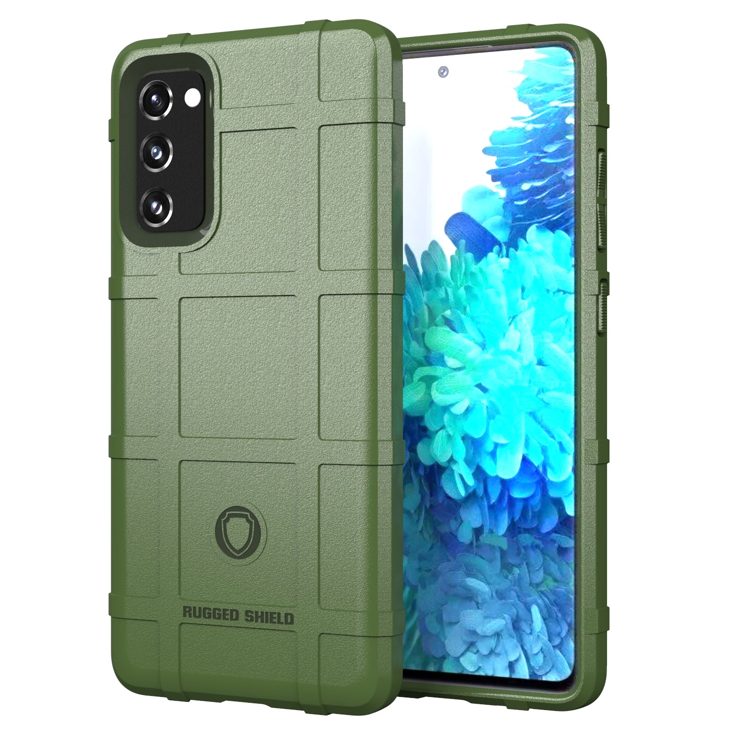 Shock-proof Rugged Square Grid Skin TPU Back Shell for Samsung Galaxy S20 FE 4G/5G/S20 Lite/S20 FE 2022 - Green