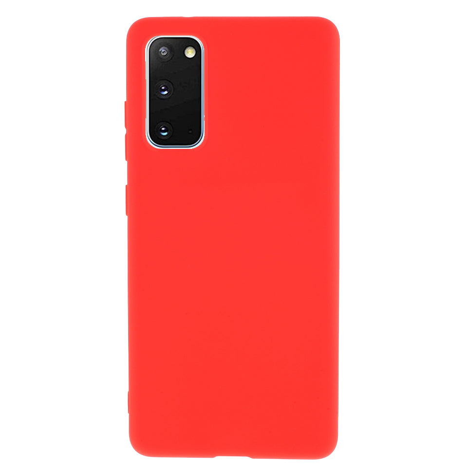 For Samsung Galaxy S20 FE 4G/5G/S20 Lite/S20 FE 2022 Soft TPU Matte Finish Coating Slim Phone Case - Red