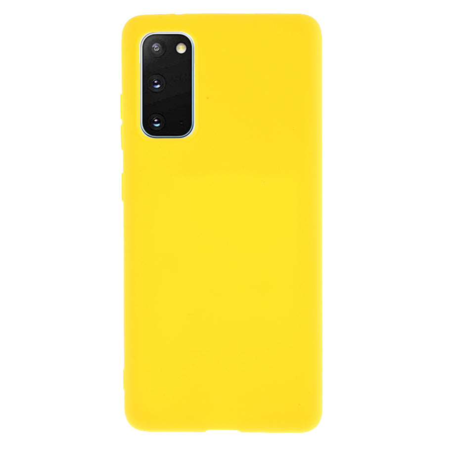 For Samsung Galaxy S20 FE 4G/5G/S20 Lite/S20 FE 2022 Soft TPU Matte Finish Coating Slim Phone Case - Yellow