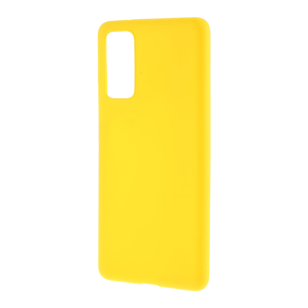 For Samsung Galaxy S20 FE 4G/5G/S20 Lite/S20 FE 2022 Soft TPU Matte Finish Coating Slim Phone Case - Yellow