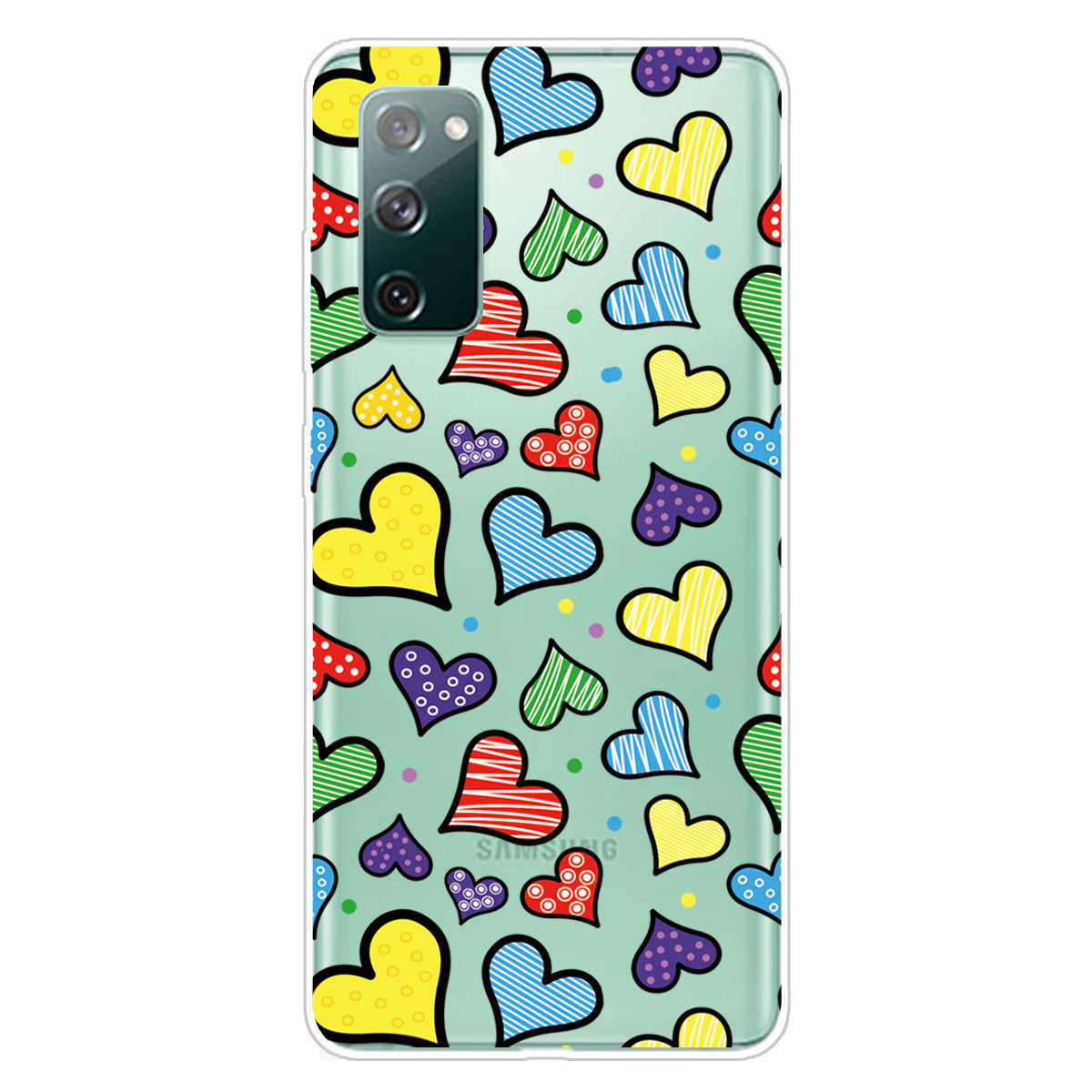 Printing Skin IMD TPU Cover for Samsung Galaxy S20 FE 4G/5G/S20 Lite/S20 FE 2022 - Colorful Love Hearts