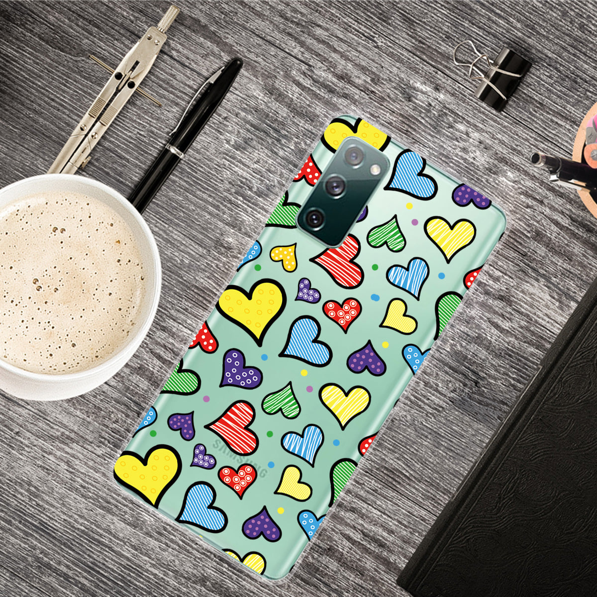 Printing Skin IMD TPU Cover for Samsung Galaxy S20 FE 4G/5G/S20 Lite/S20 FE 2022 - Colorful Love Hearts