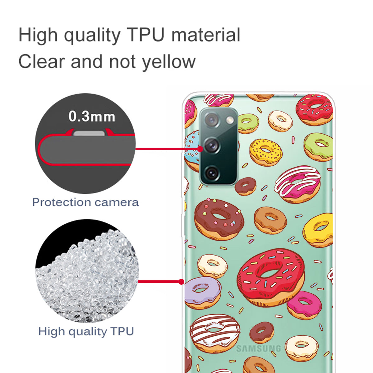 Printing Skin IMD TPU Cover for Samsung Galaxy S20 FE 4G/5G/S20 Lite/S20 FE 2022 - Doughnut