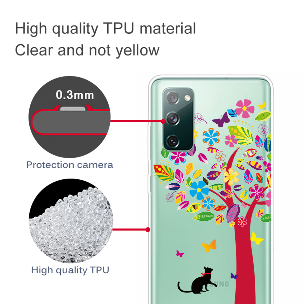 Printing Skin IMD TPU Cover for Samsung Galaxy S20 FE 4G/5G/S20 Lite/S20 FE 2022 - Colorful Tree