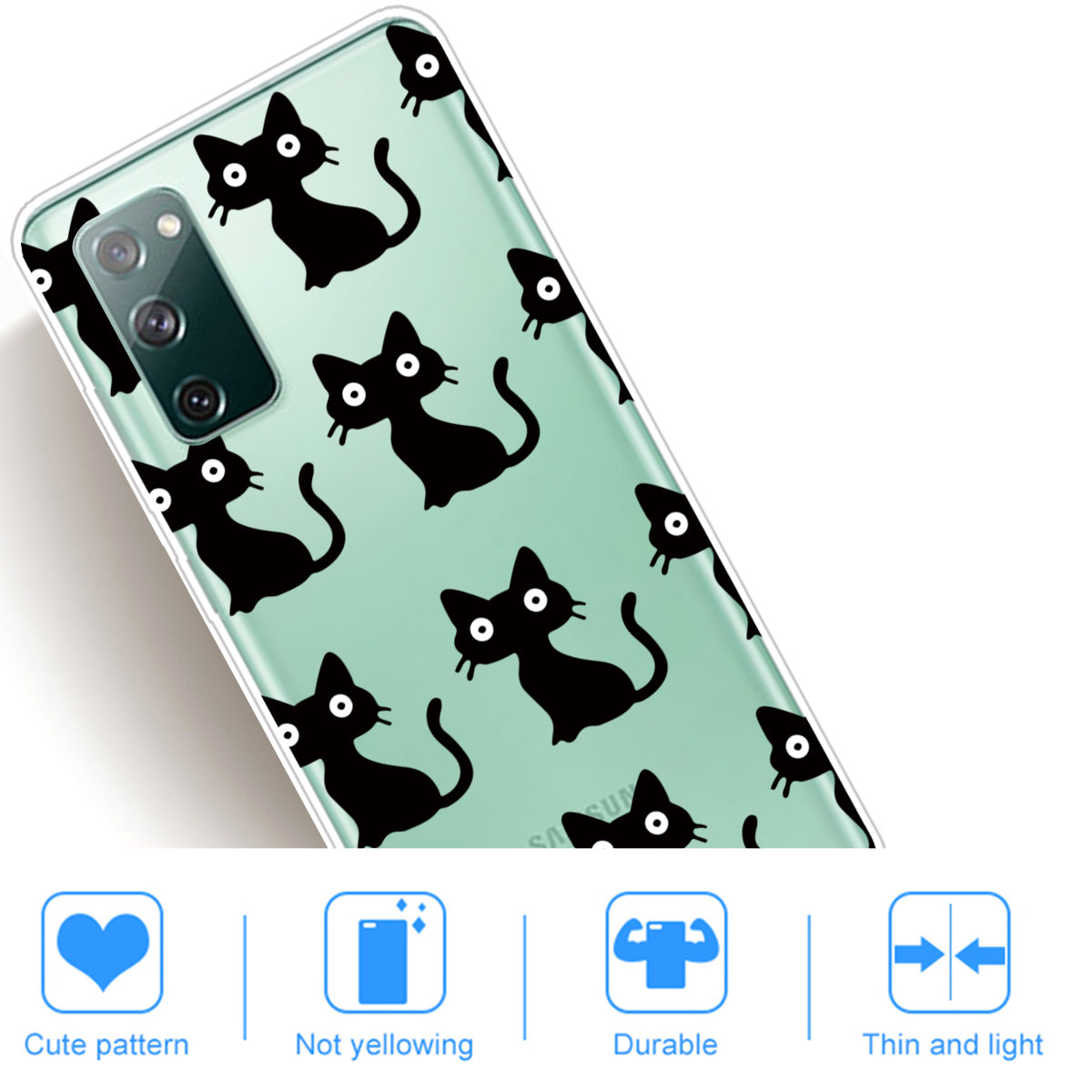 Printing Skin IMD TPU Cover for Samsung Galaxy S20 FE 4G/5G/S20 Lite/S20 FE 2022 - Black Cats