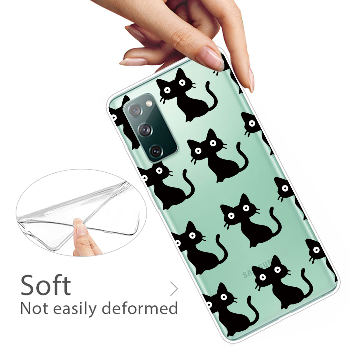 Printing Skin IMD TPU Cover for Samsung Galaxy S20 FE 4G/5G/S20 Lite/S20 FE 2022 - Black Cats