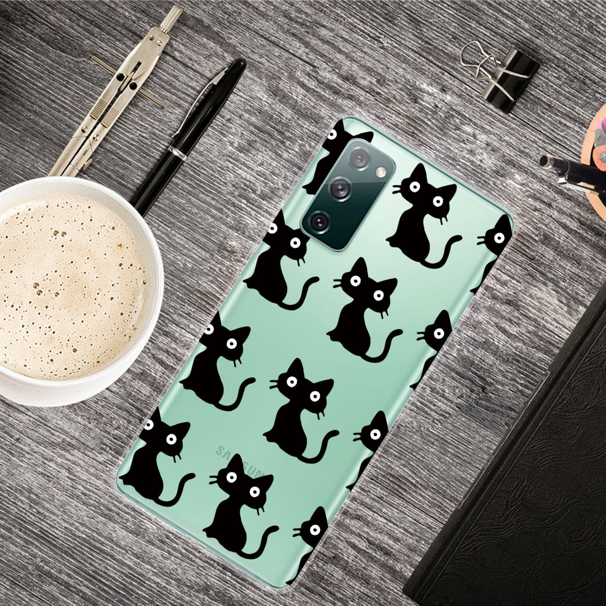 Printing Skin IMD TPU Cover for Samsung Galaxy S20 FE 4G/5G/S20 Lite/S20 FE 2022 - Black Cats