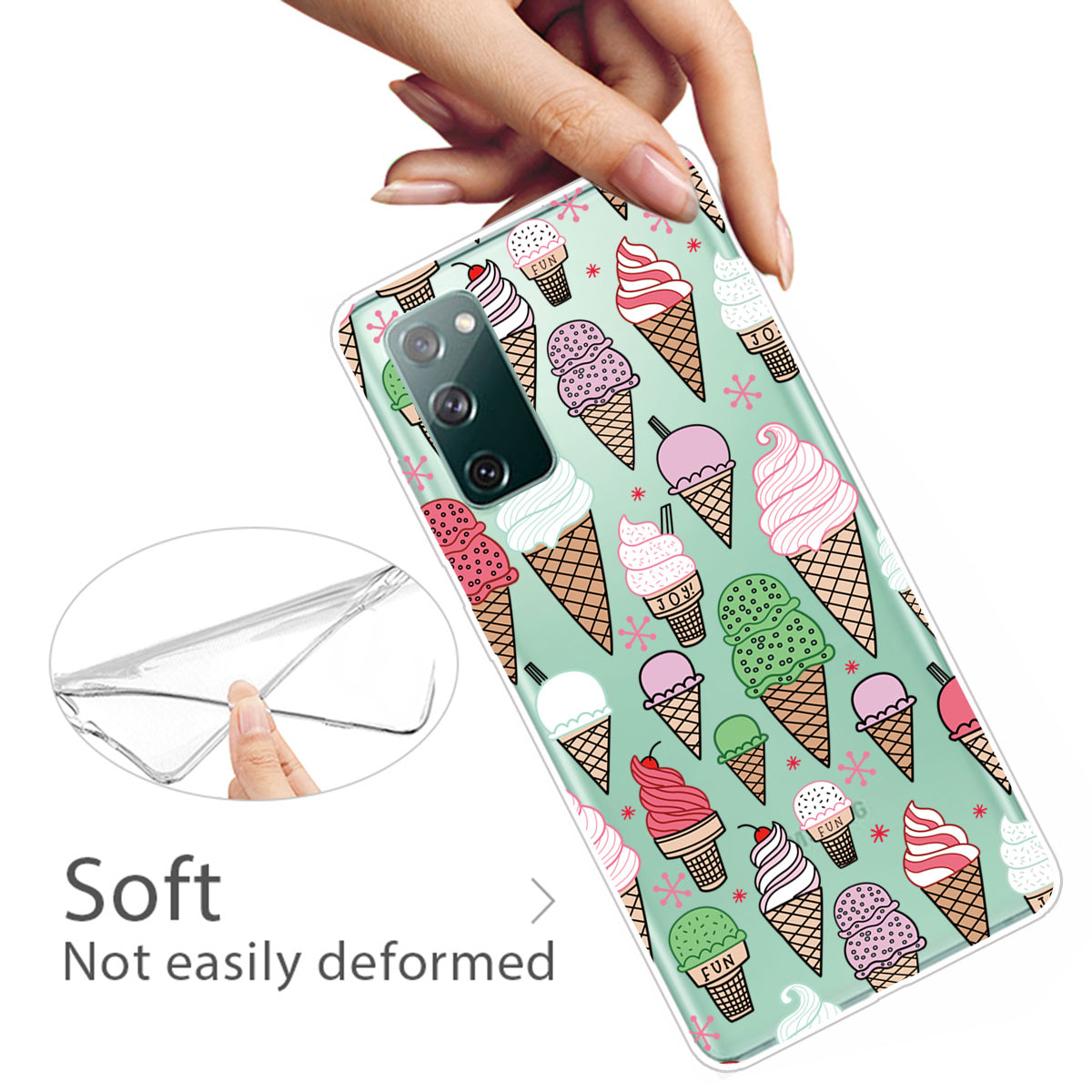 Printing Skin IMD TPU Cover for Samsung Galaxy S20 FE 4G/5G/S20 Lite/S20 FE 2022 - Colorful Ice Creams