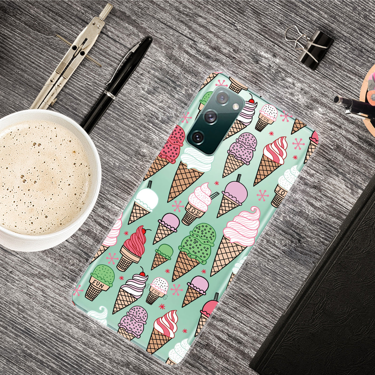 Printing Skin IMD TPU Cover for Samsung Galaxy S20 FE 4G/5G/S20 Lite/S20 FE 2022 - Colorful Ice Creams