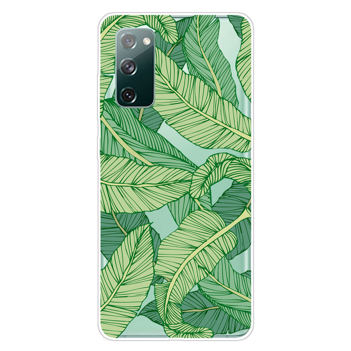 For Samsung Galaxy S20 FE 4G/5G/S20 Lite/S20 FE 2022 Phone Case Pattern Printed IMD TPU Phone Protector - Green Leaves