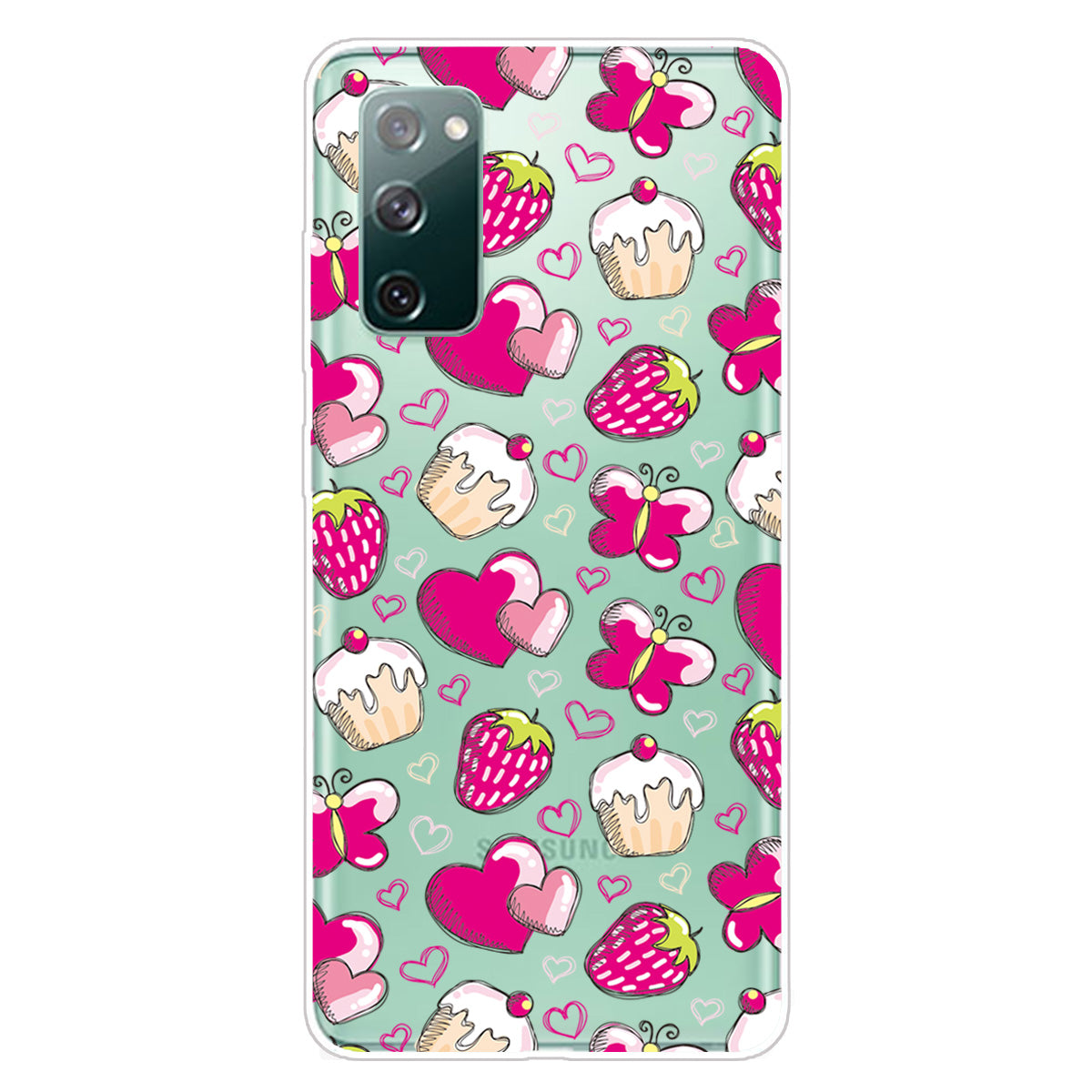 For Samsung Galaxy S20 FE 4G/5G/S20 Lite/S20 FE 2022 Phone Case Pattern Printed IMD TPU Phone Protector - Cakes and Strawberries