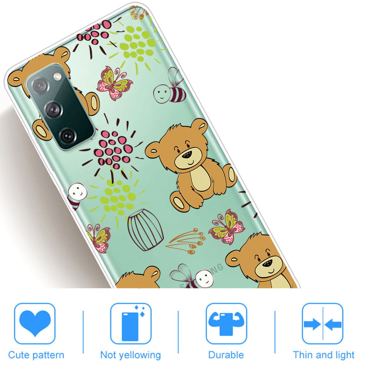 For Samsung Galaxy S20 FE 4G/5G/S20 Lite/S20 FE 2022 Phone Case Pattern Printed IMD TPU Phone Protector - Bear