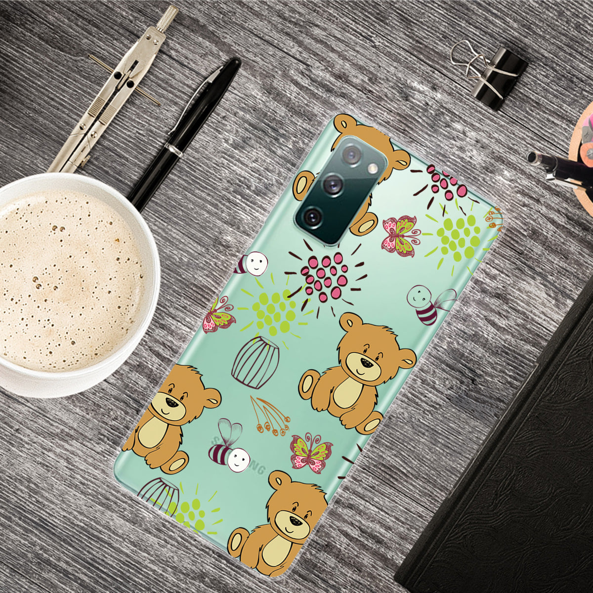 For Samsung Galaxy S20 FE 4G/5G/S20 Lite/S20 FE 2022 Phone Case Pattern Printed IMD TPU Phone Protector - Bear