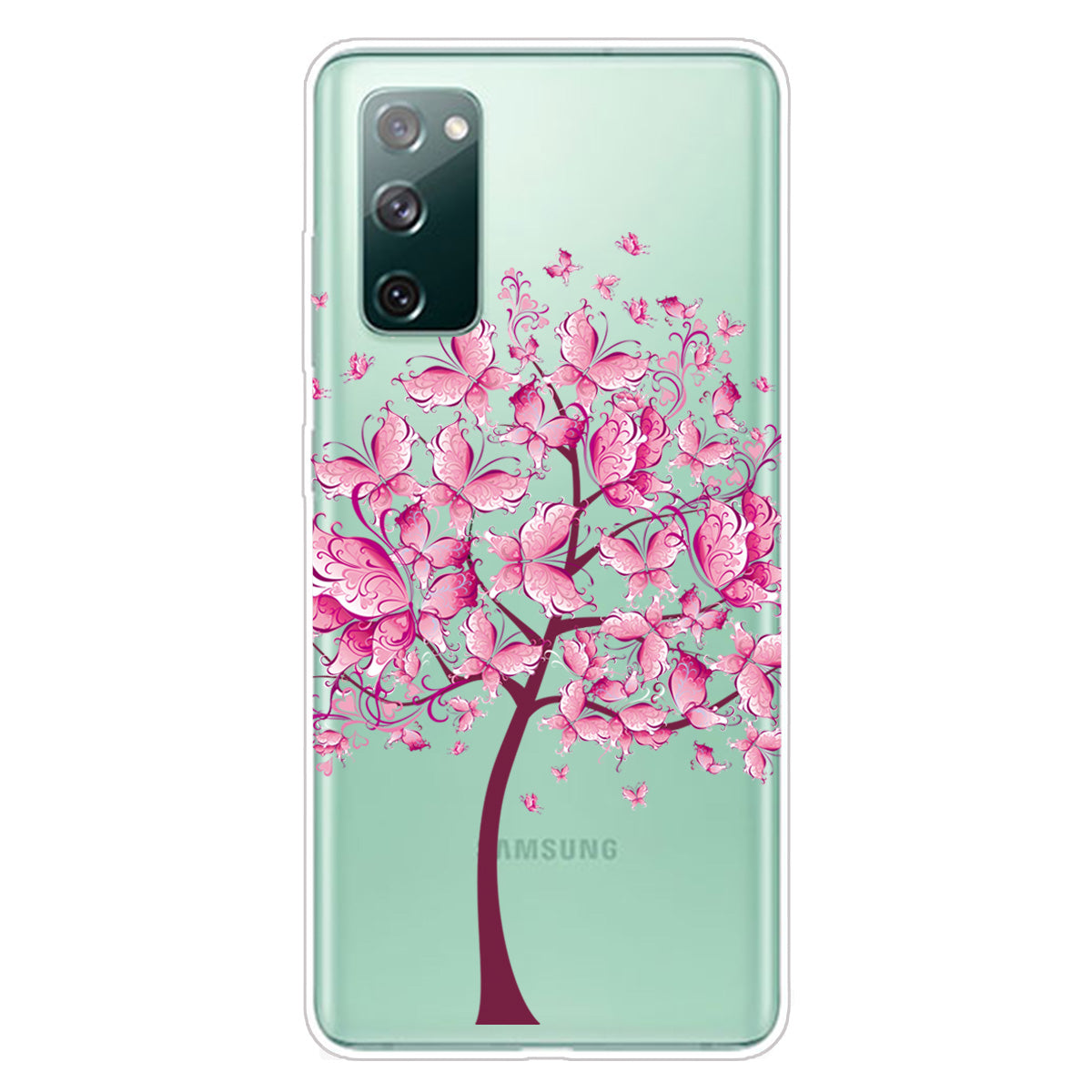 For Samsung Galaxy S20 FE 4G/5G/S20 Lite/S20 FE 2022 Phone Case Pattern Printed IMD TPU Phone Protector - Pink Butterfly Tree